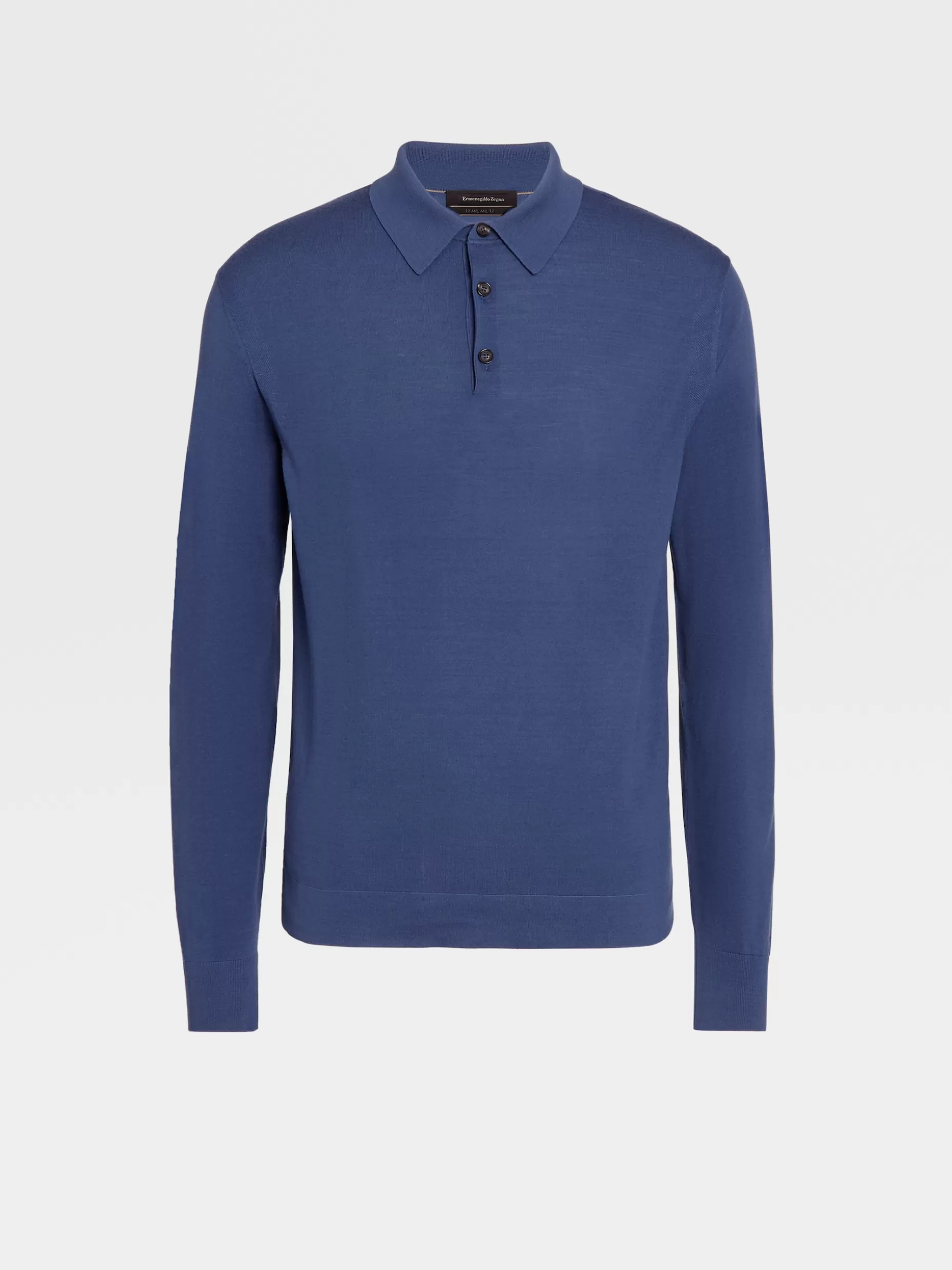 Men ZEGNA 12Milmil12 Wool Knit Long-Sleeve Polo