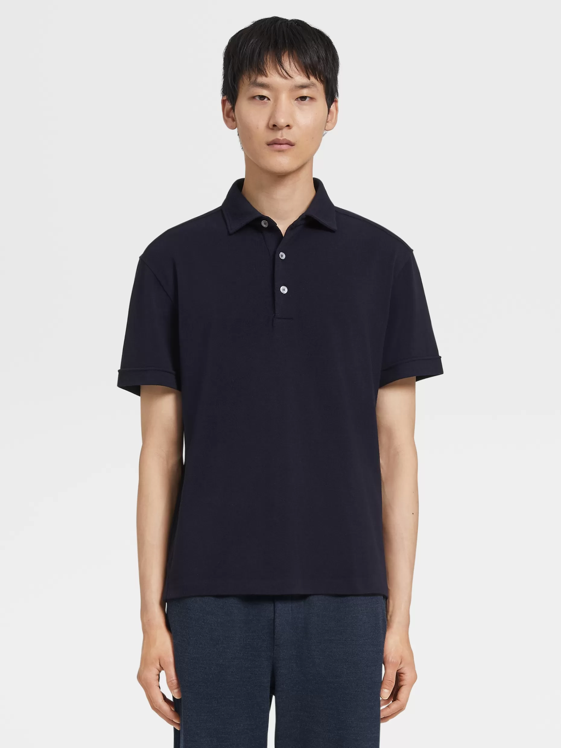 Men ZEGNA 12Milmil12 Wool Short-Sleeve Polo