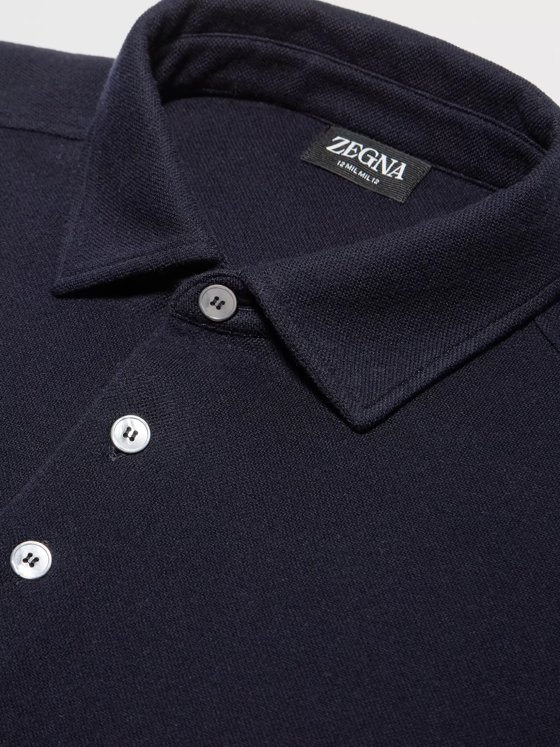 Men ZEGNA 12Milmil12 Wool Short-Sleeve Polo