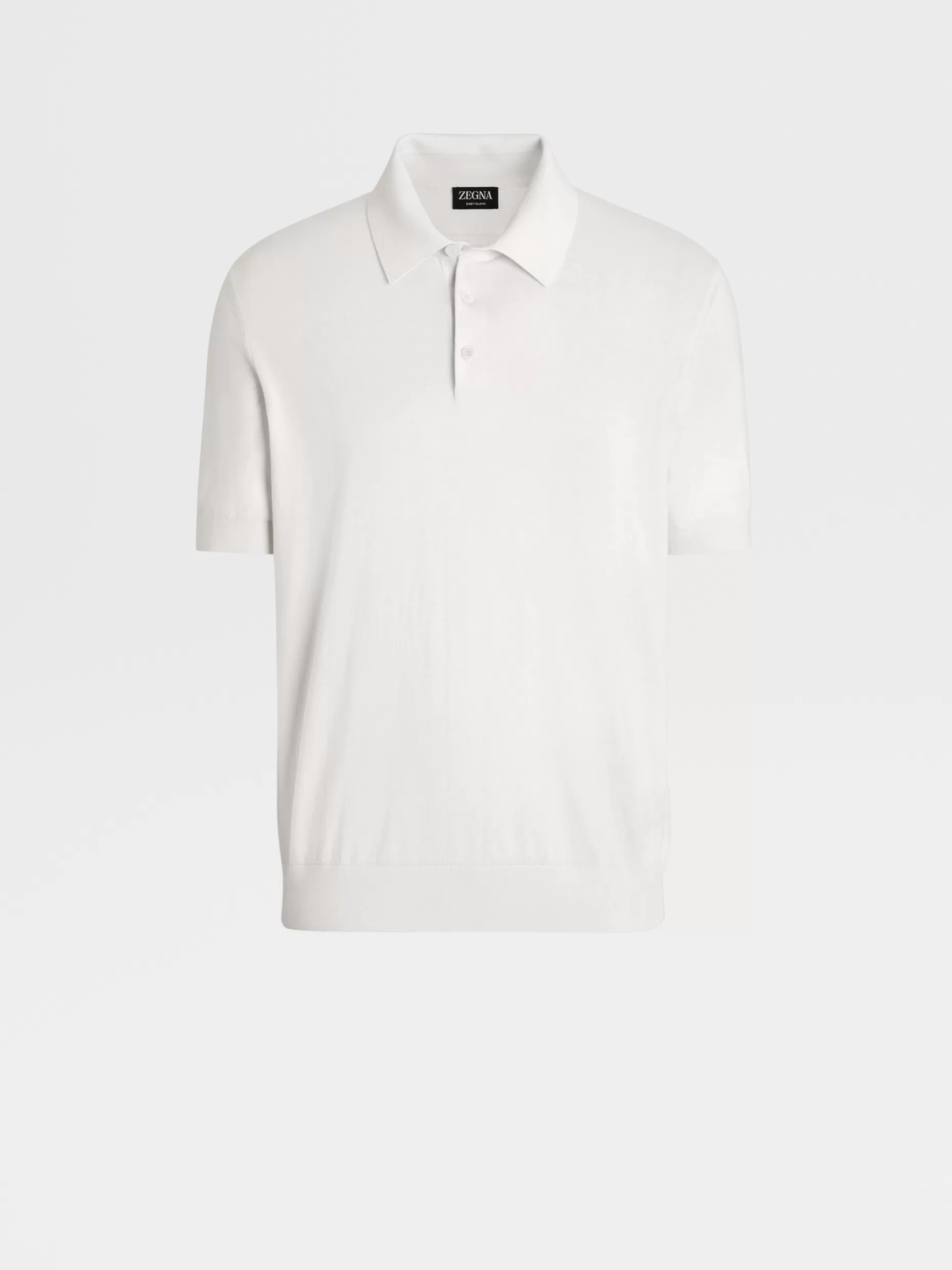 Men ZEGNA Baby Island Cotton And Cashmere Knit Short-Sleeve Polo