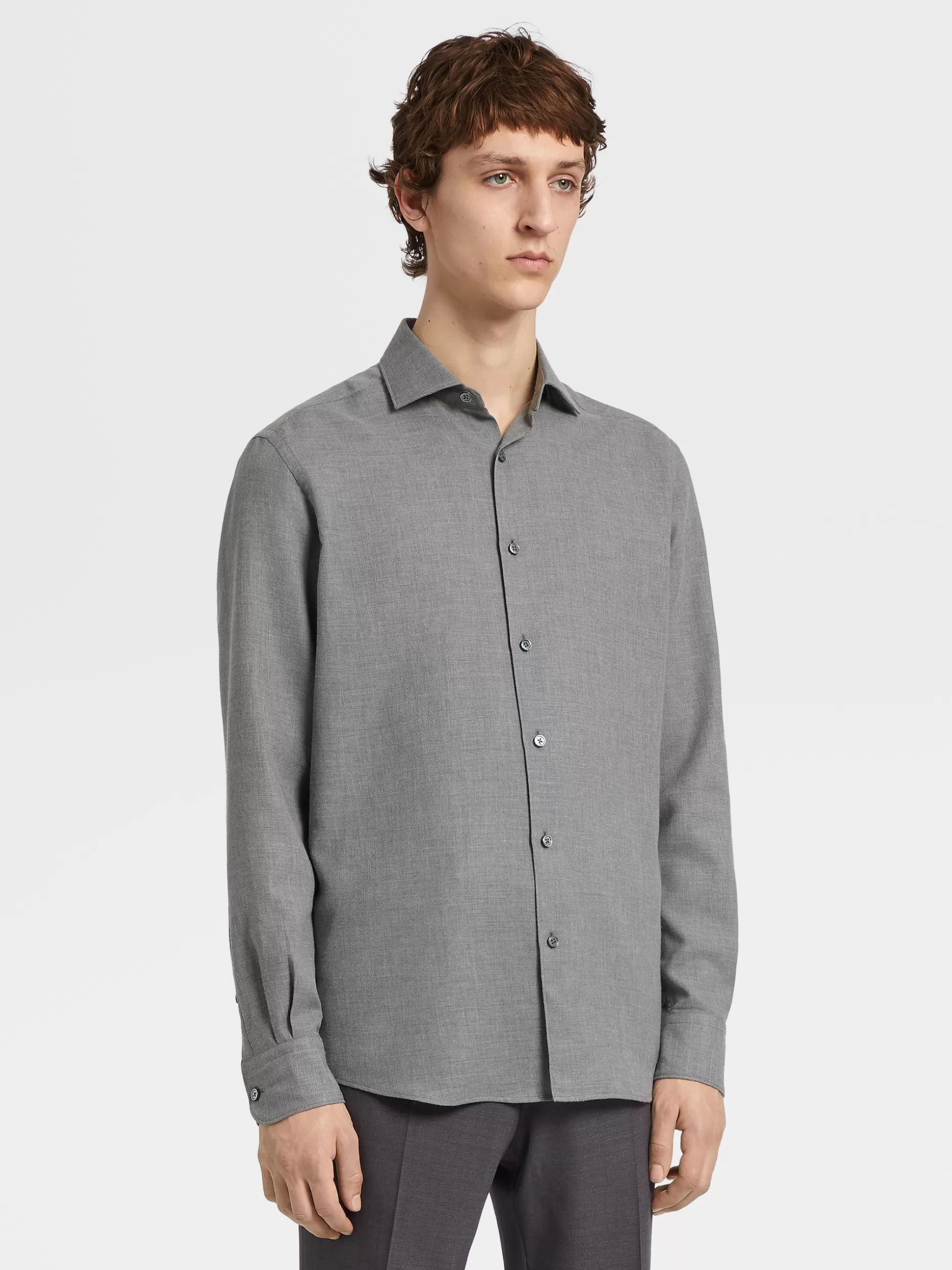 Men ZEGNA Cashco Long-Sleeve Shirt