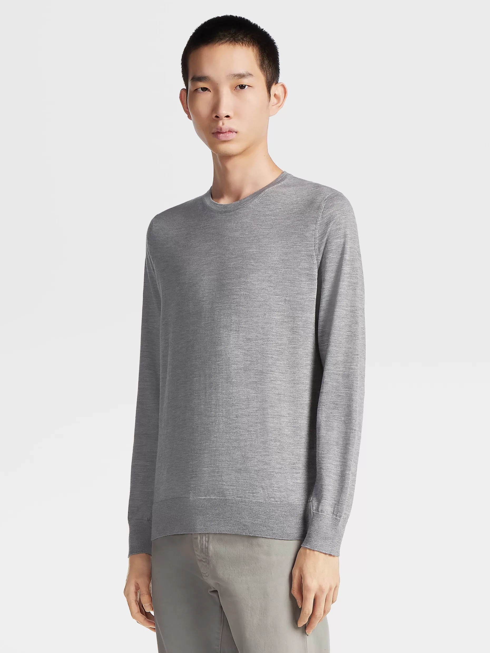 Men ZEGNA Cashseta Light Crewneck