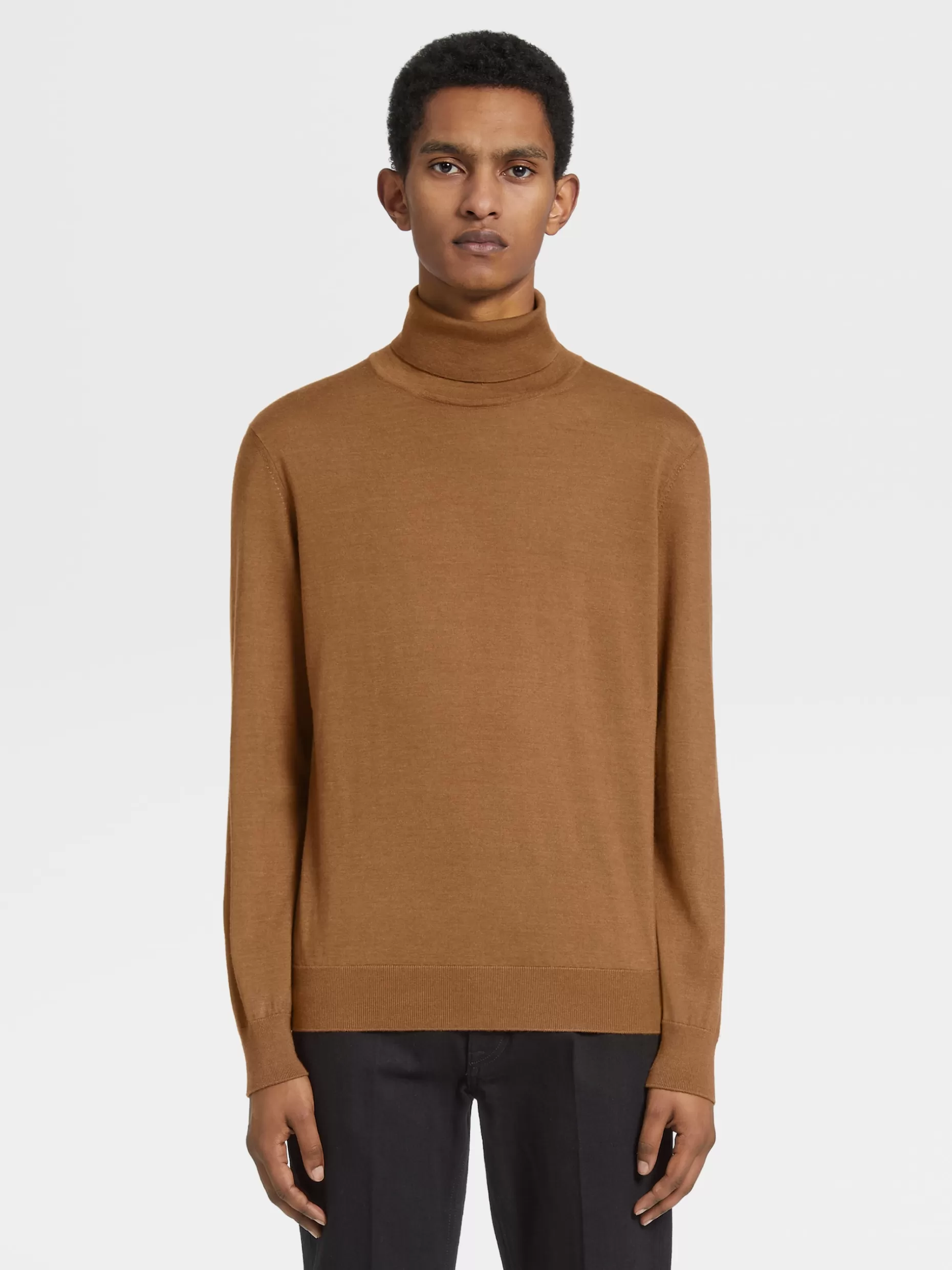 Men ZEGNA Color Cashseta Light Turtleneck