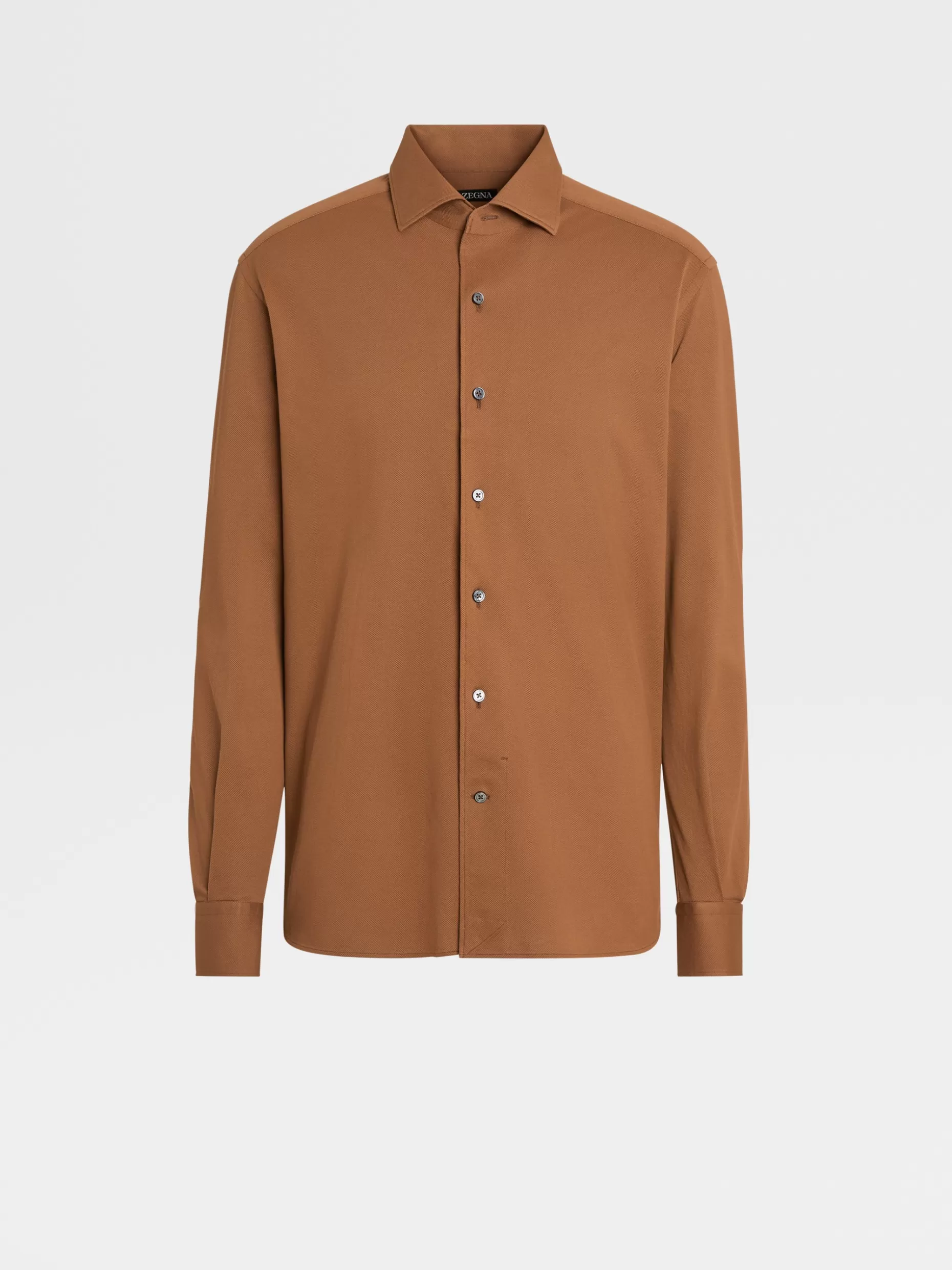 Men ZEGNA Color Cotton Jersey Long-Sleeve Shirt
