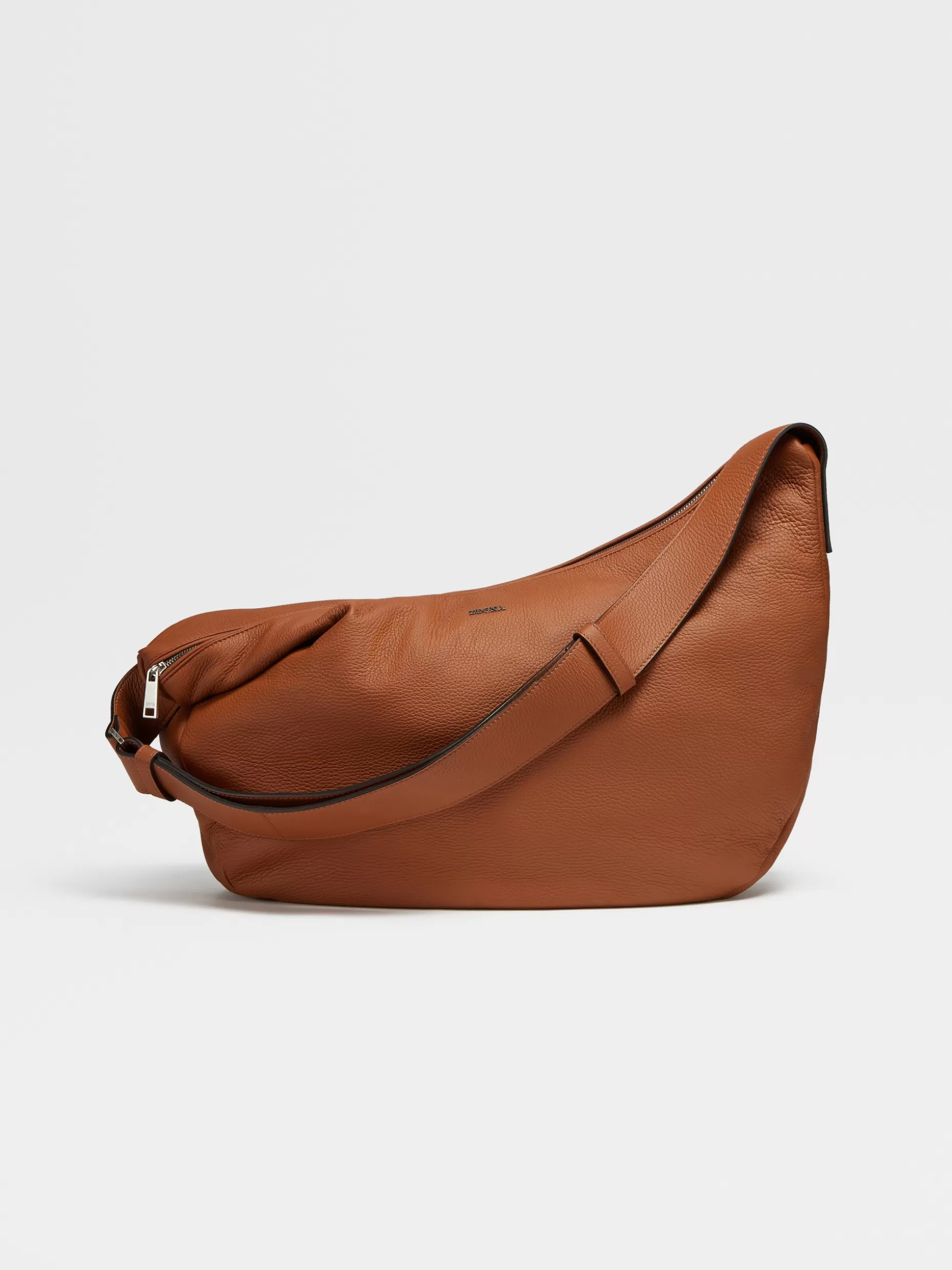 Men ZEGNA Color Deerskin Panorama Hobo Bag