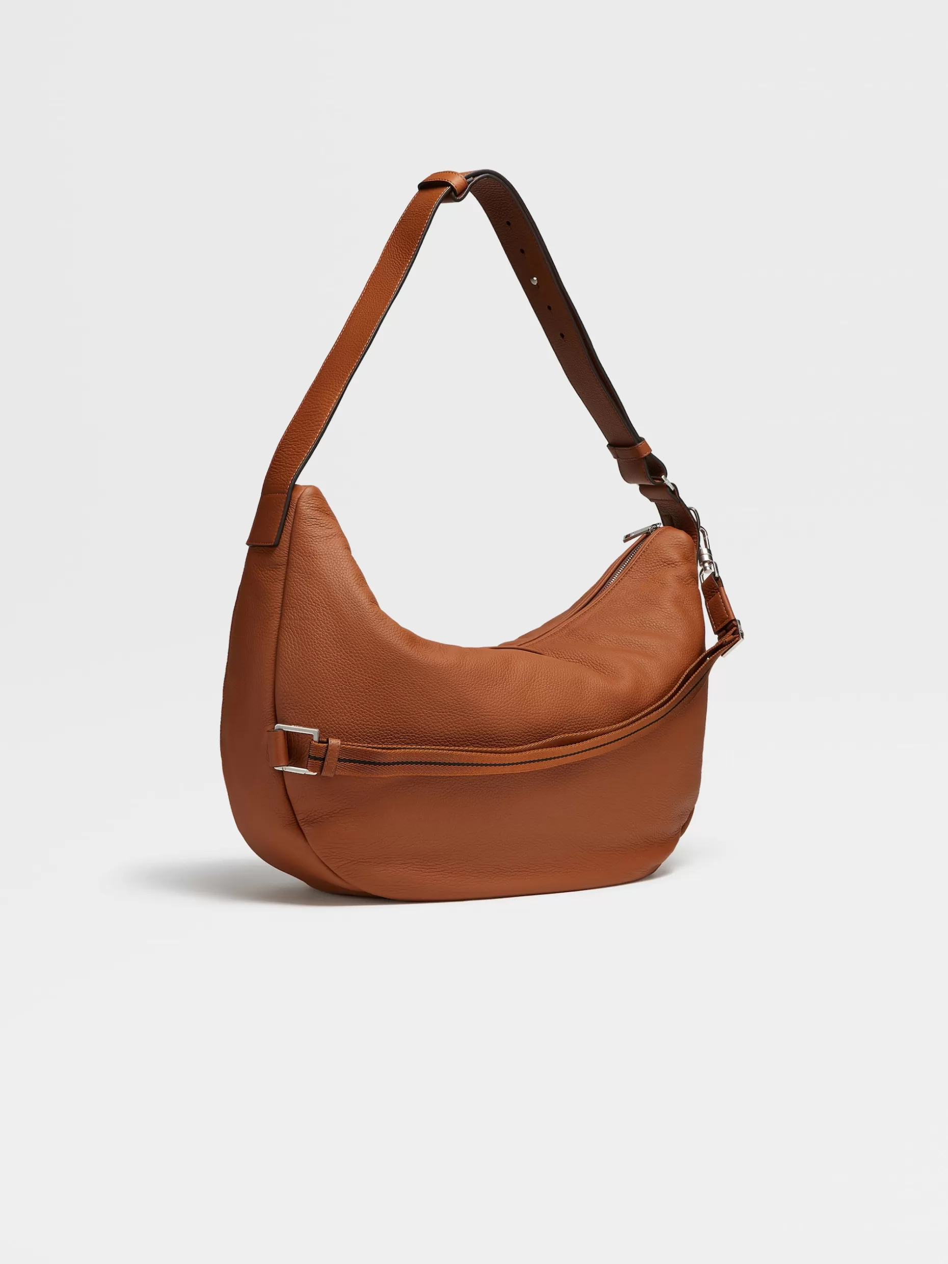 Men ZEGNA Color Deerskin Panorama Hobo Bag