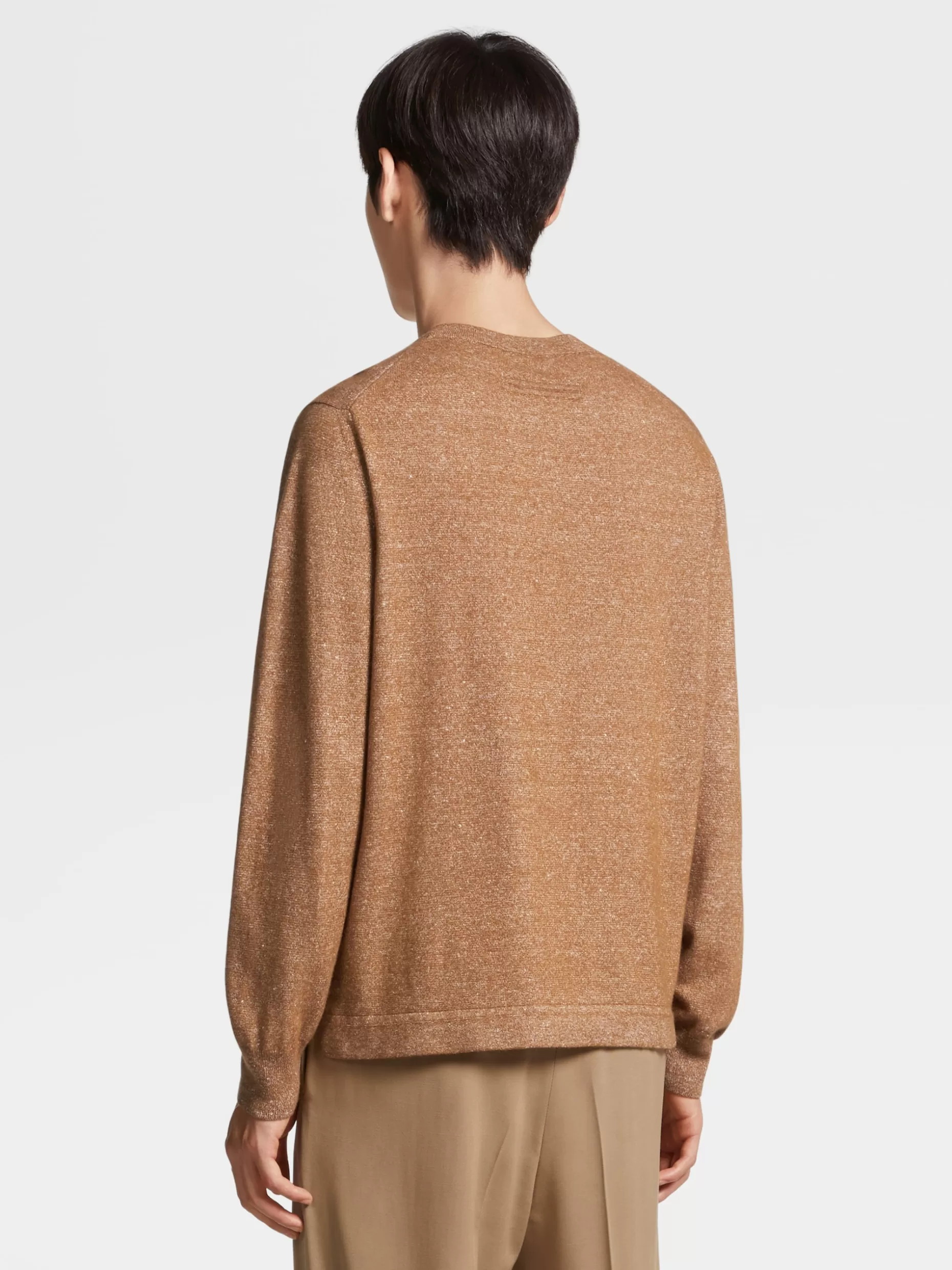 Men ZEGNA Color Melange Oasi Cashmere Knit Crewneck