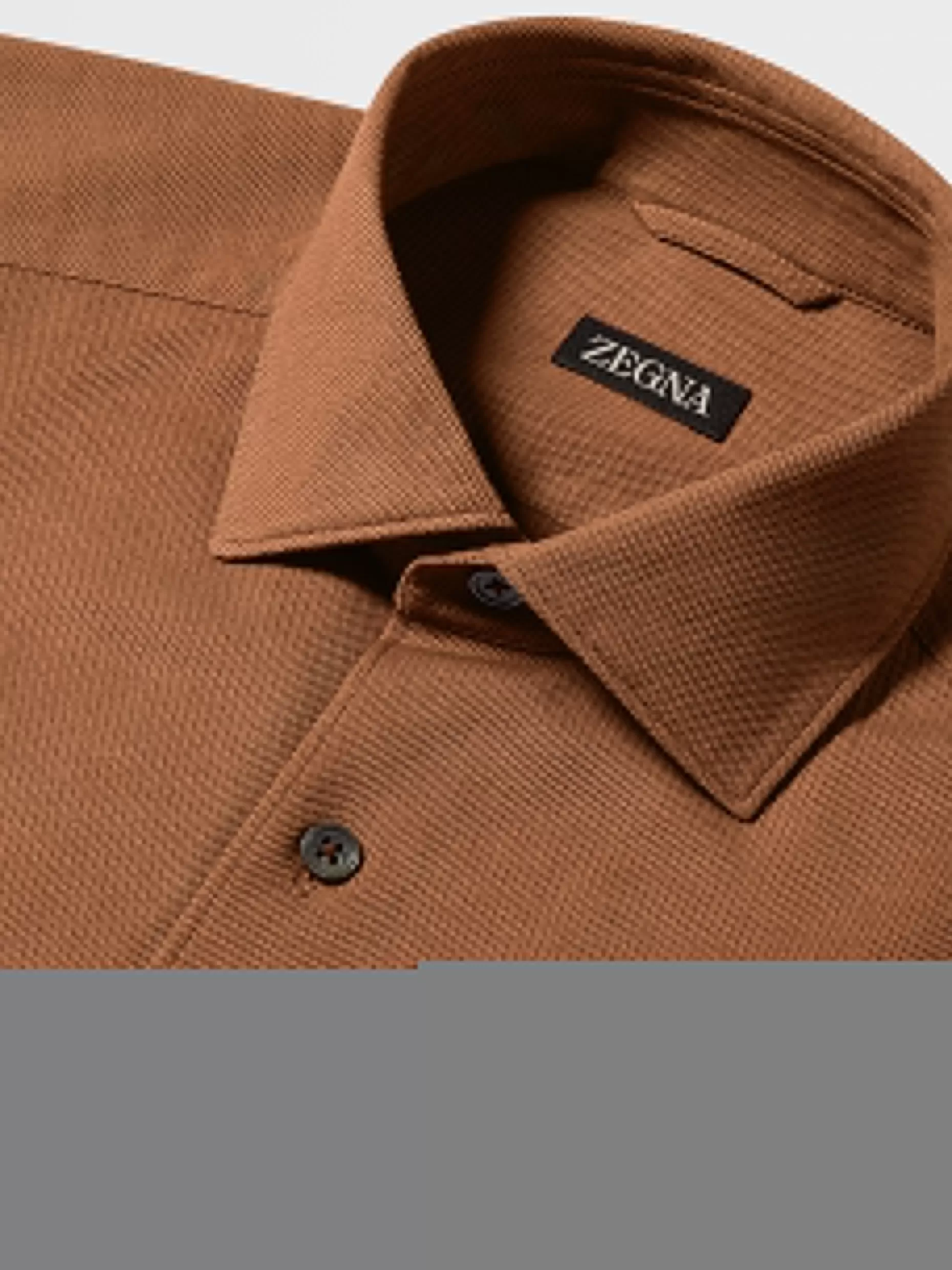 Men ZEGNA Color Pure Cotton Jersey Long-Sleeve Shirt