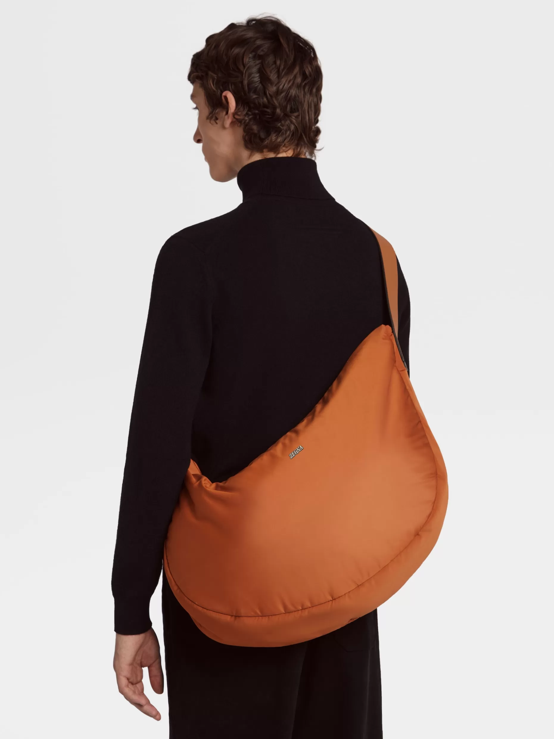 Men ZEGNA Color Recycled Polyester Panorama Hobo Bag