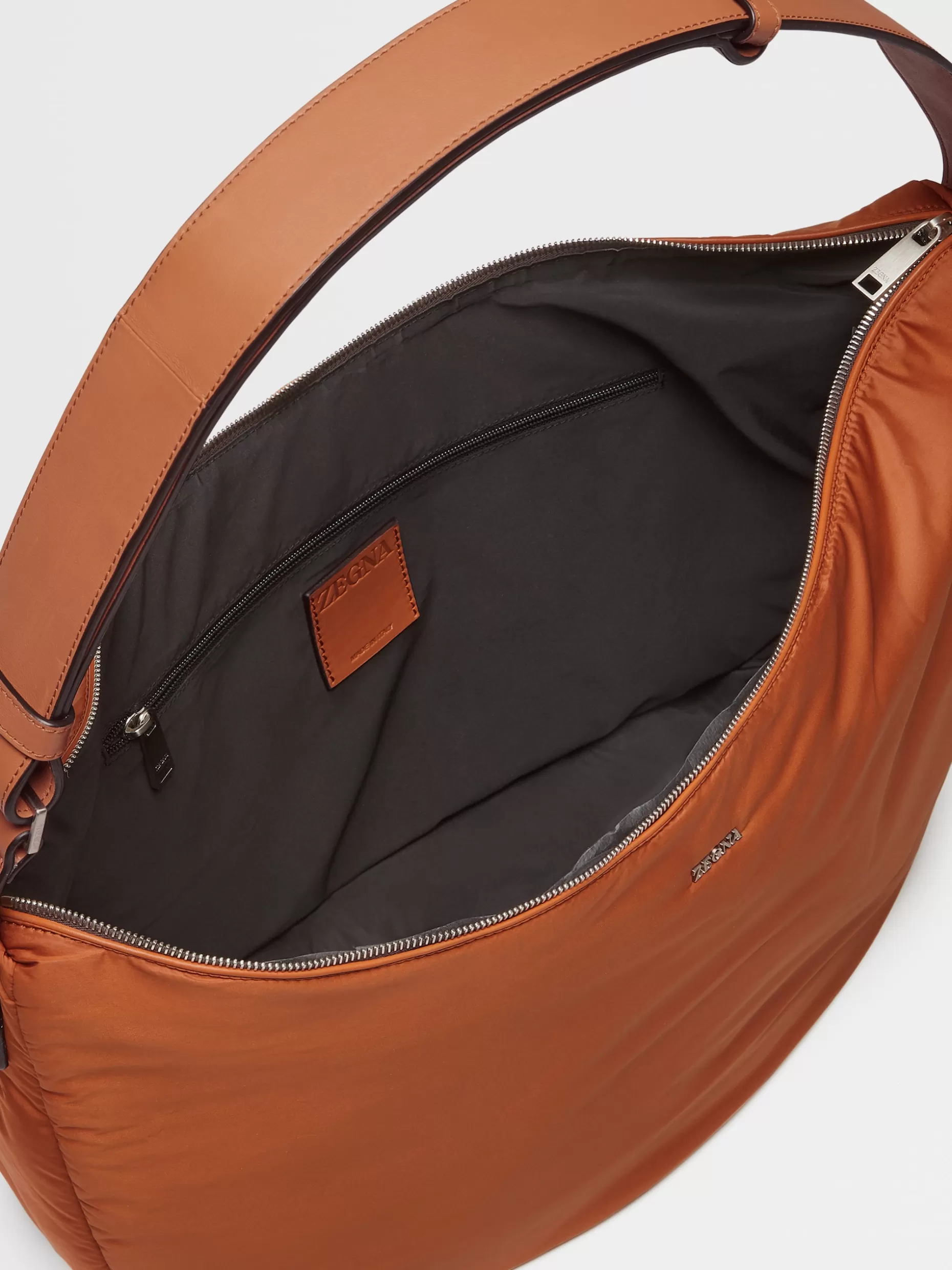 Men ZEGNA Color Recycled Polyester Panorama Hobo Bag