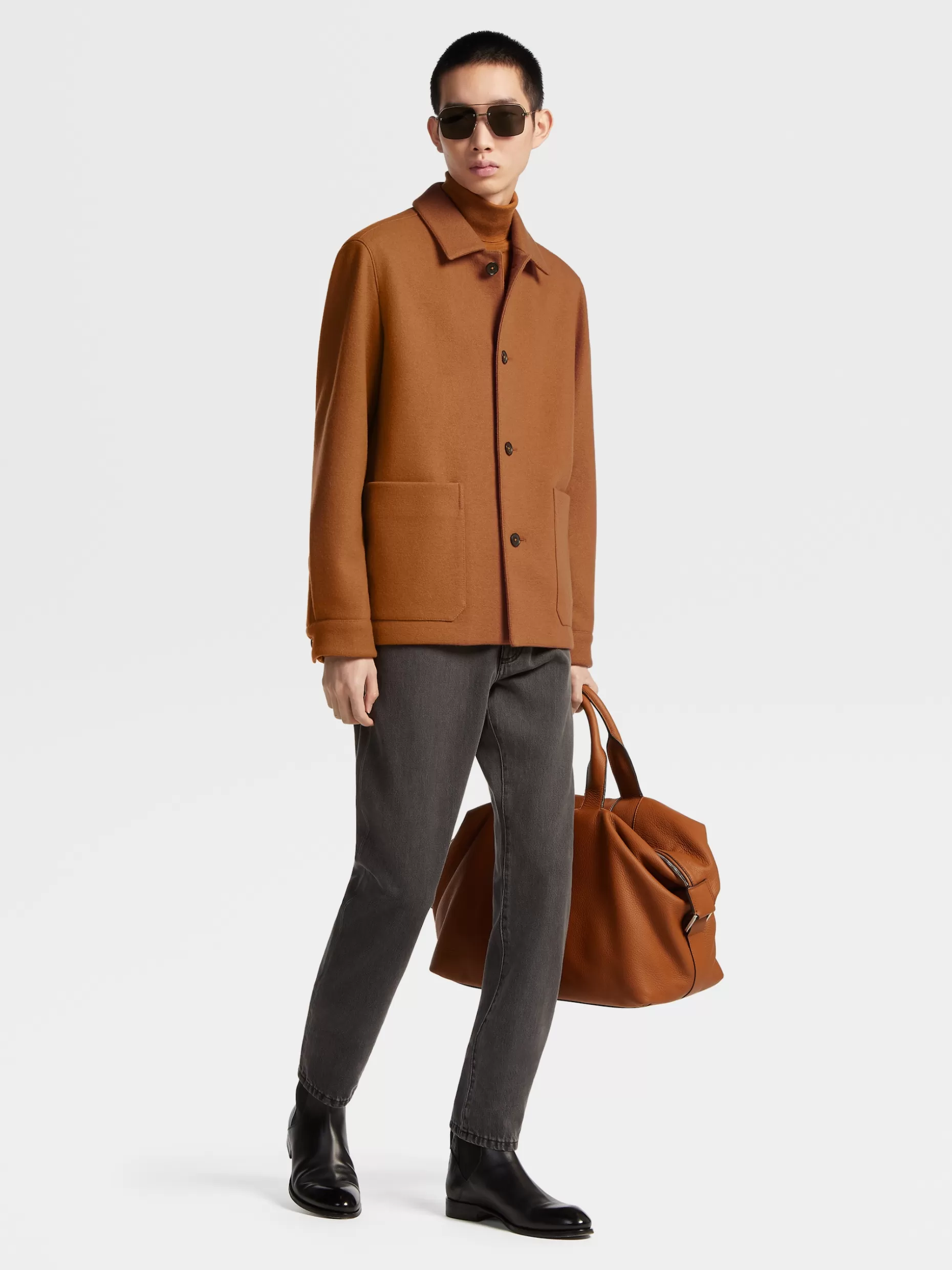 Men ZEGNA Color Wool And Cashmere Chore Jacket