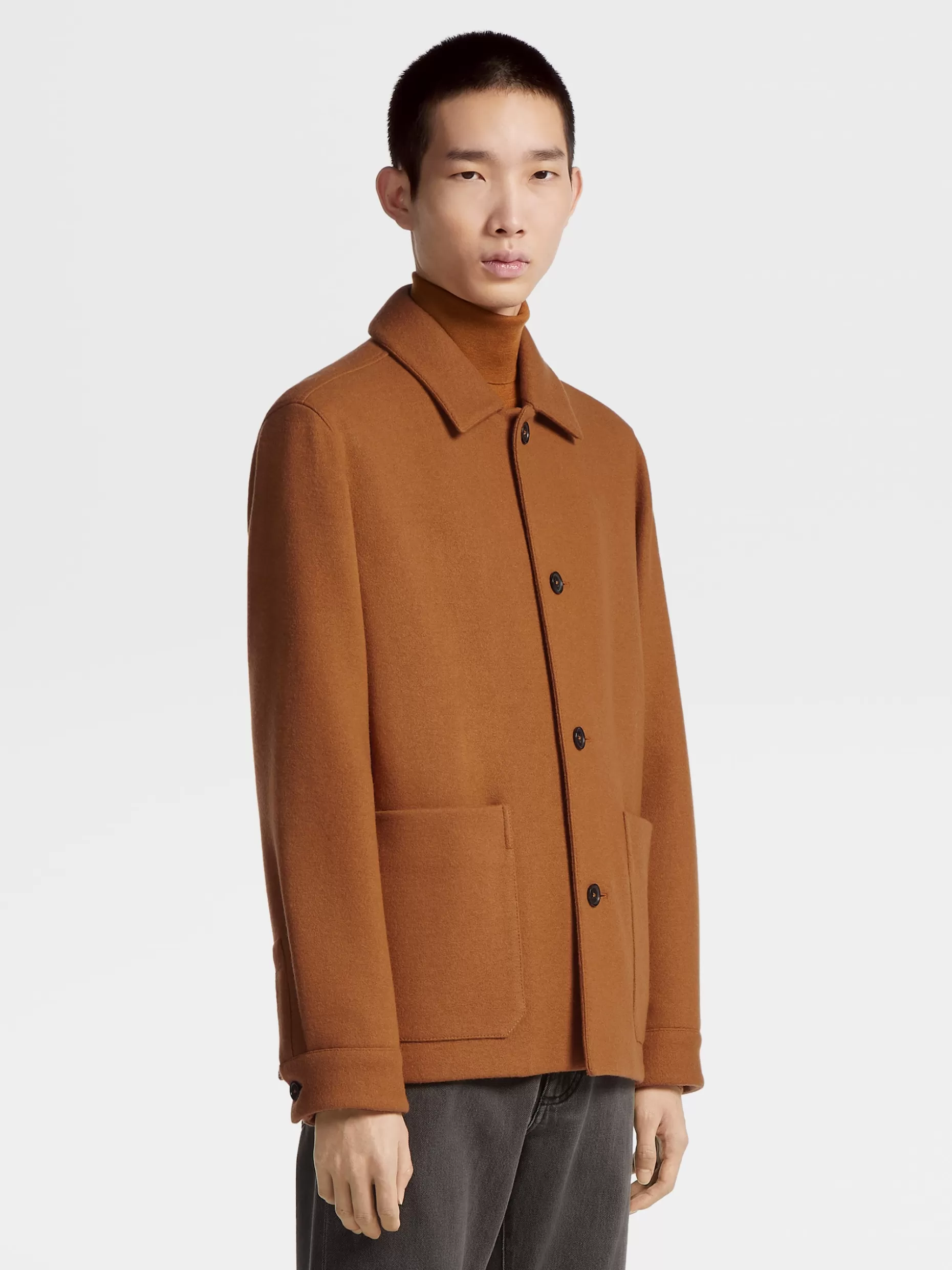 Men ZEGNA Color Wool And Cashmere Chore Jacket