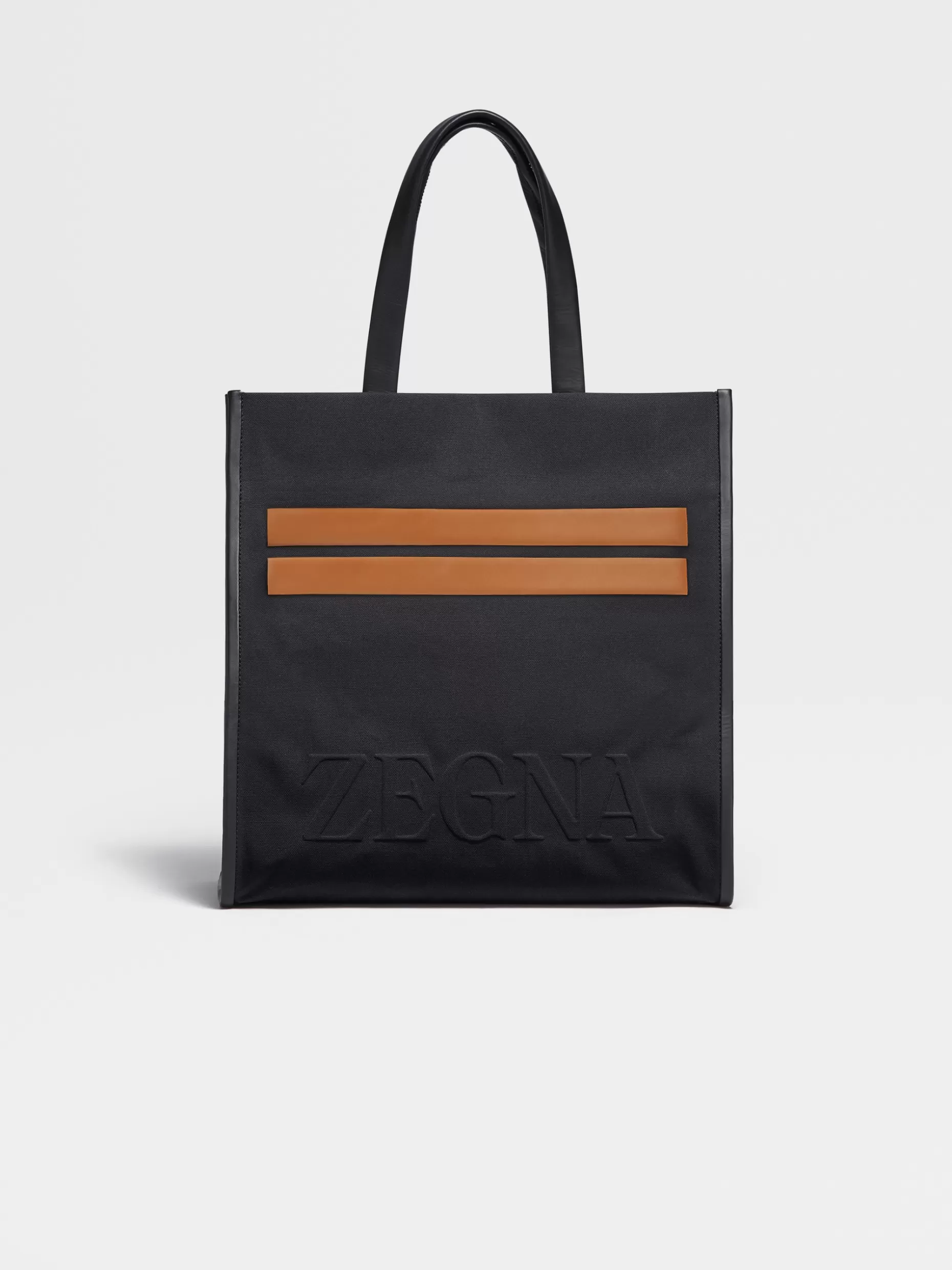 Men ZEGNA Cotton And Calfskin Start Up Tote