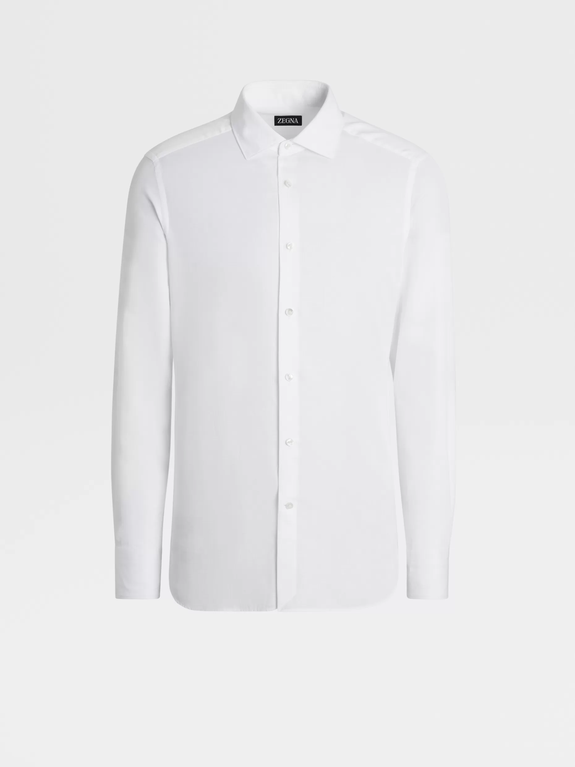 Men ZEGNA Cotton And Linen Long-Sleeve Tailoring Shirt