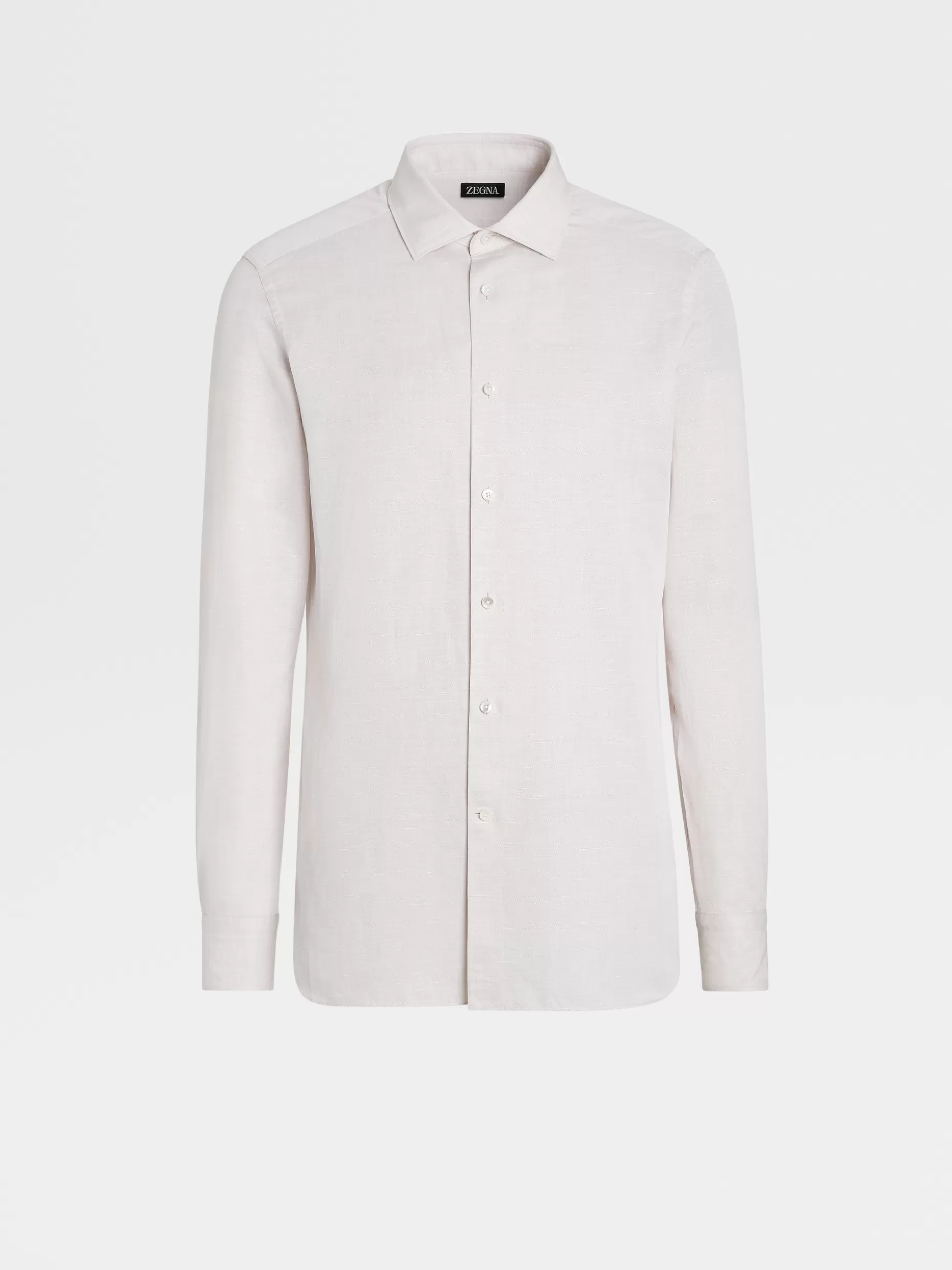 Men ZEGNA Cotton And Linen Long-Sleeve Tailoring Shirt