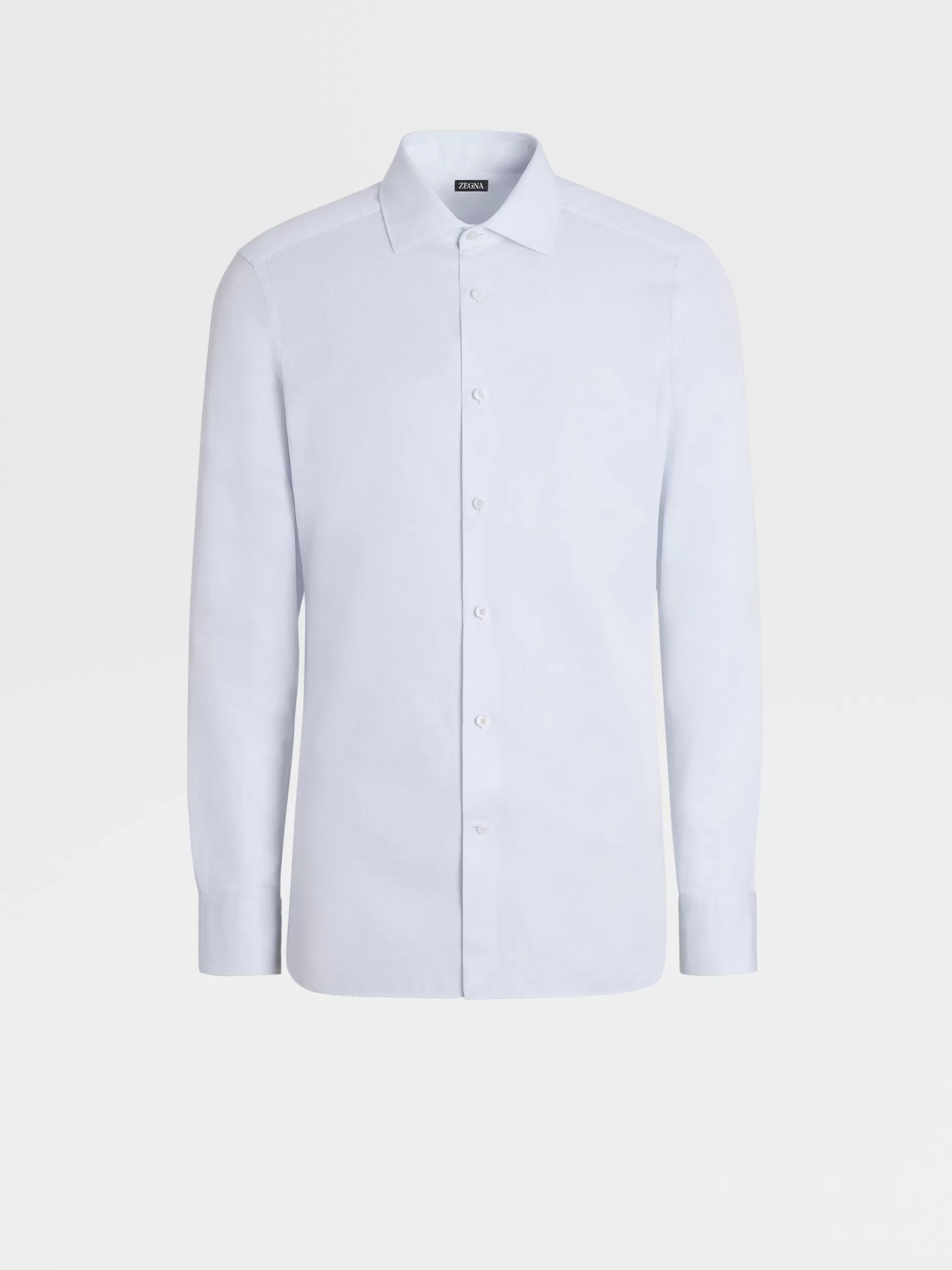 Men ZEGNA Cotton And Linen Long-Sleeve Tailoring Shirt