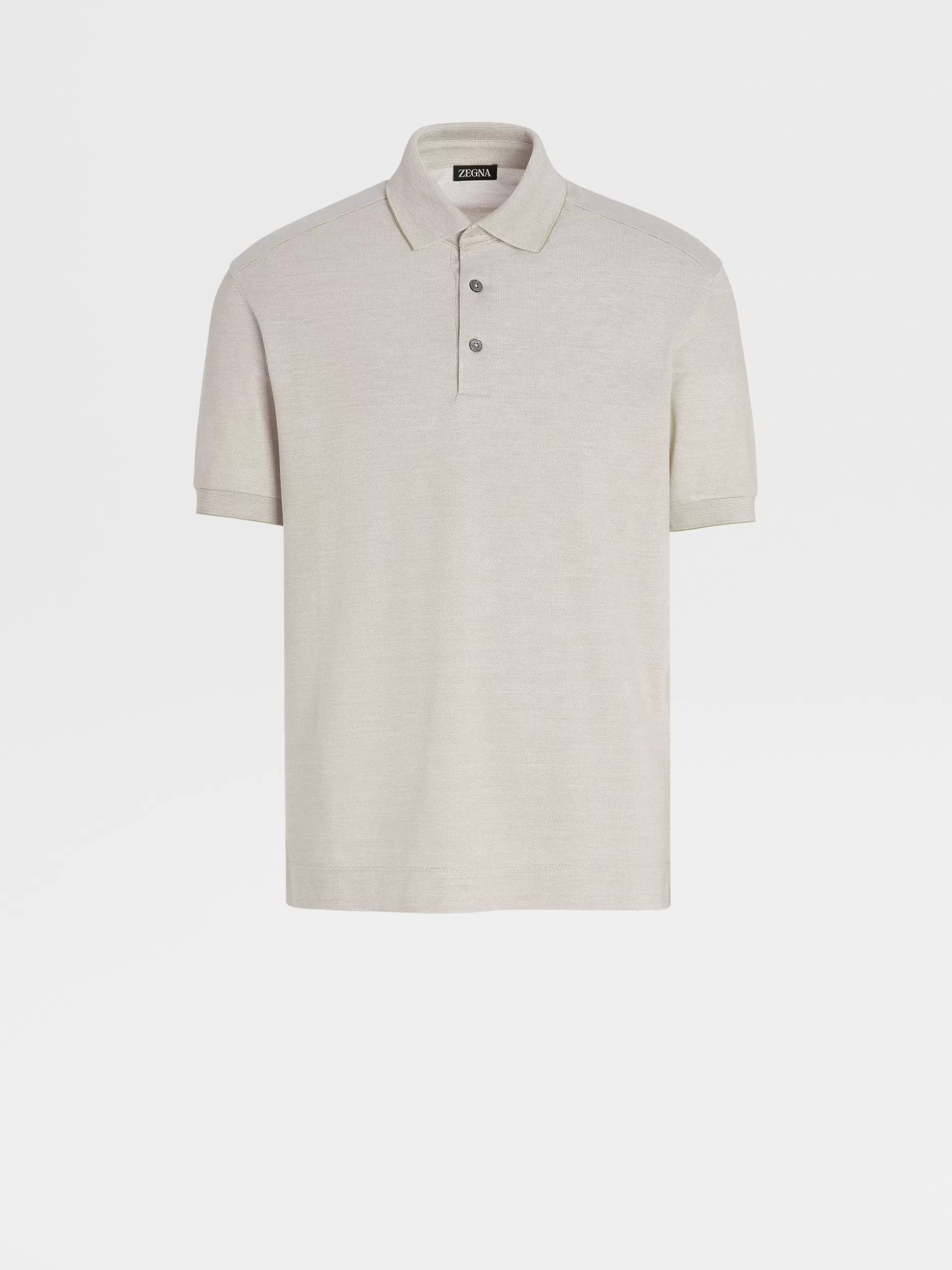 Men ZEGNA Cotton And Silk Short-Sleeve Polo