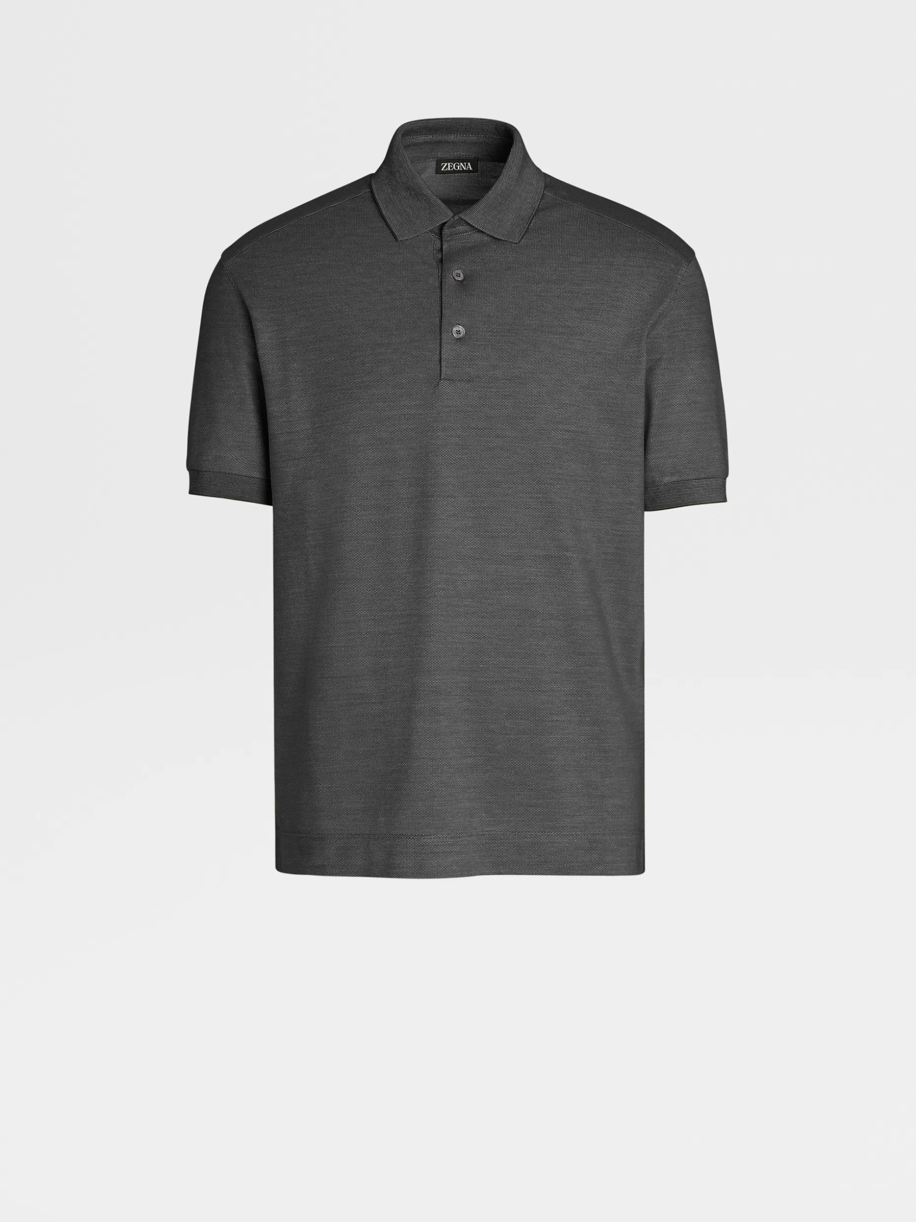 Men ZEGNA Cotton And Silk Short-Sleeve Polo