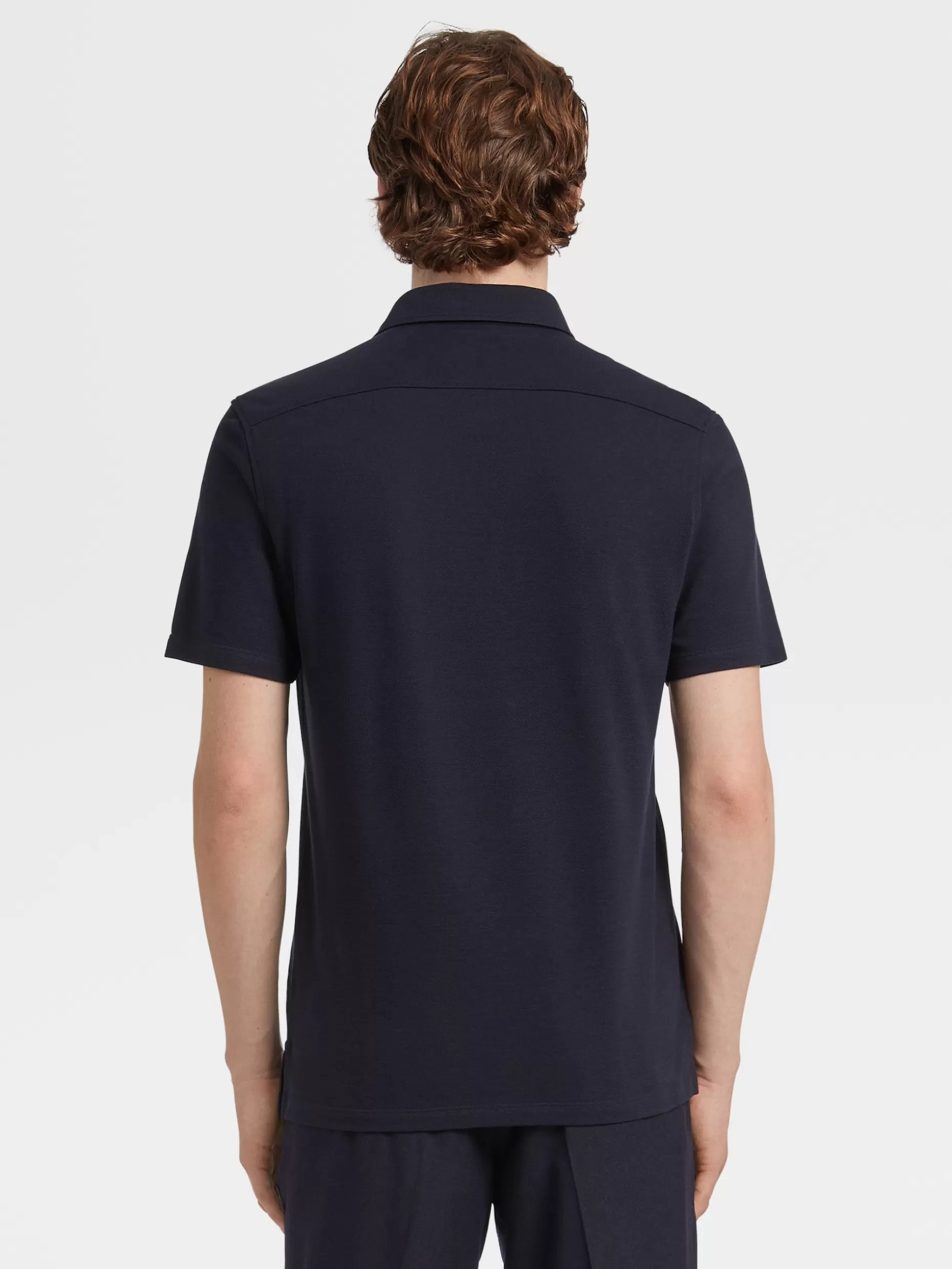 Men ZEGNA Cotton And Silk Short-Sleeve Polo