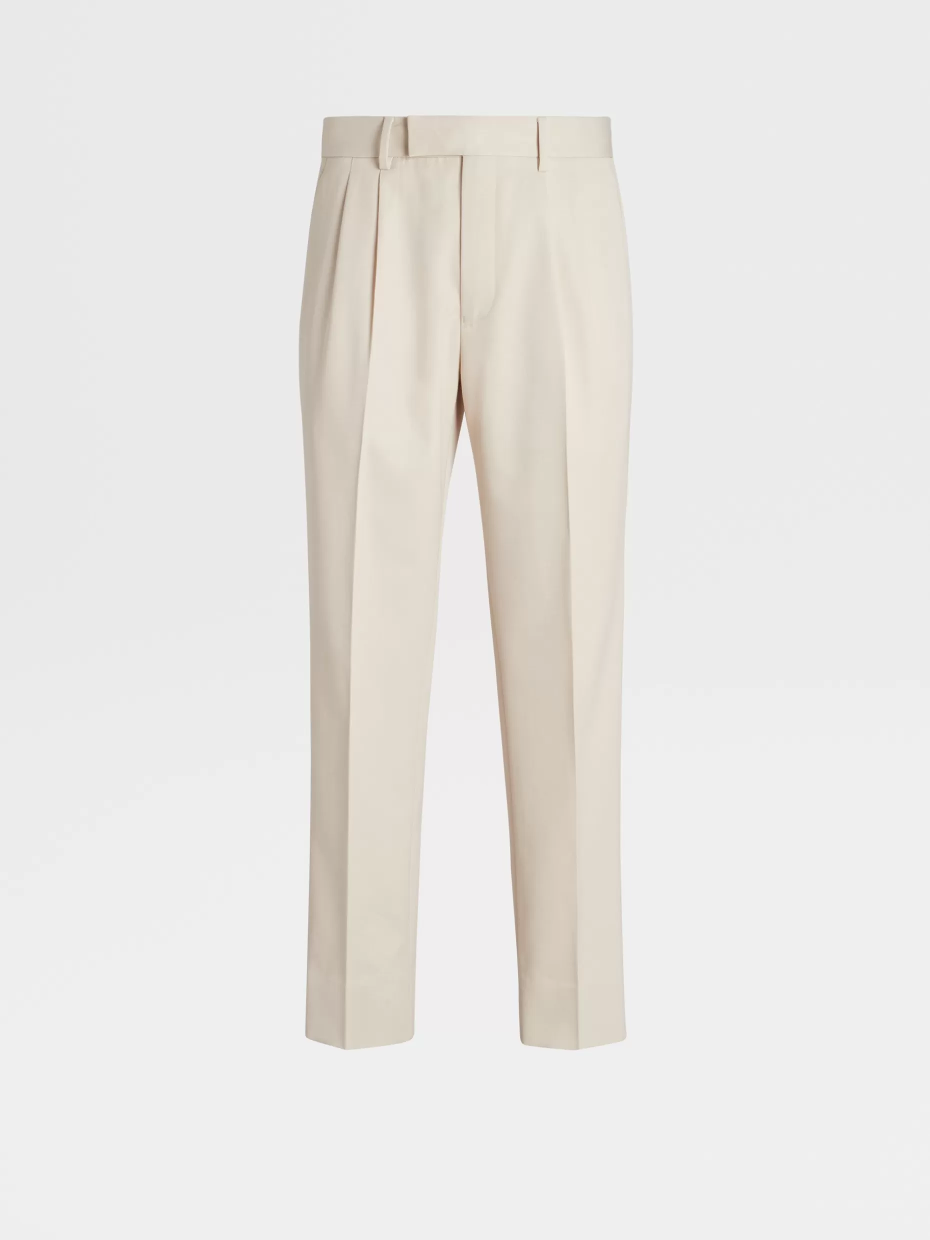 Men ZEGNA Cotton And Wool Double Pleat Pants