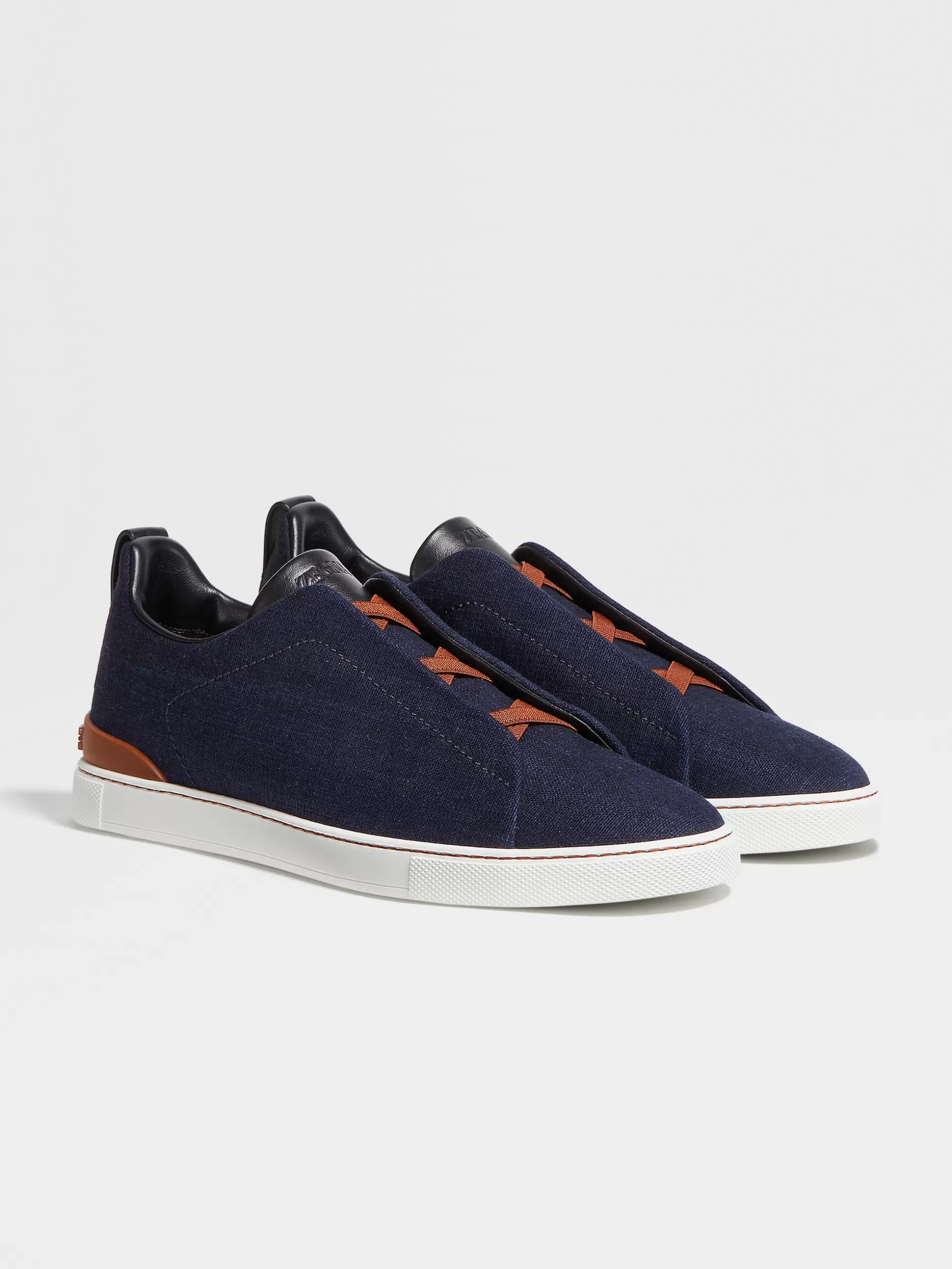 Men ZEGNA Cotton Denim Triple Stitch™ Low Top Sneakers