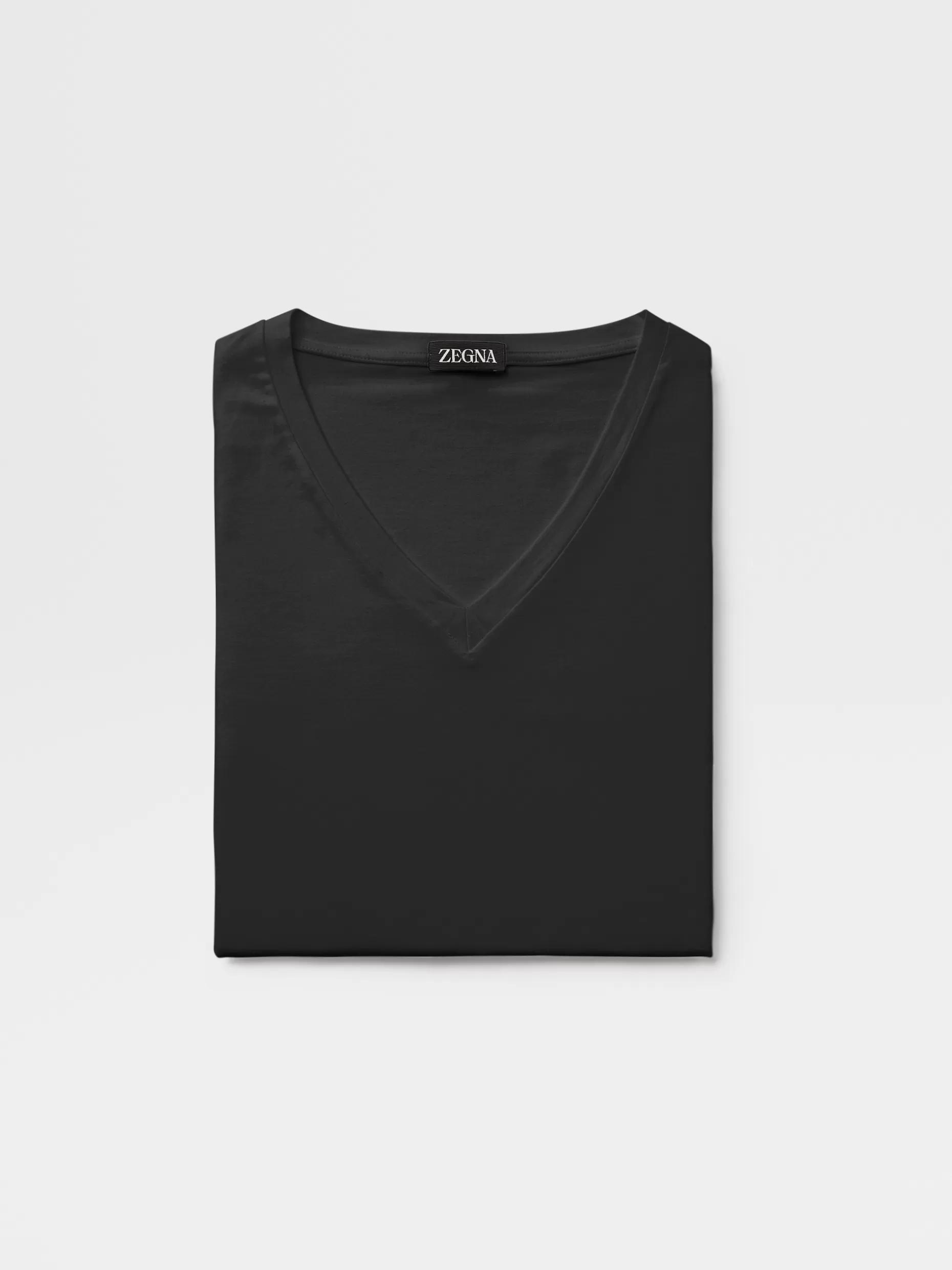 Men ZEGNA Cotton V-Neck T-Shirt