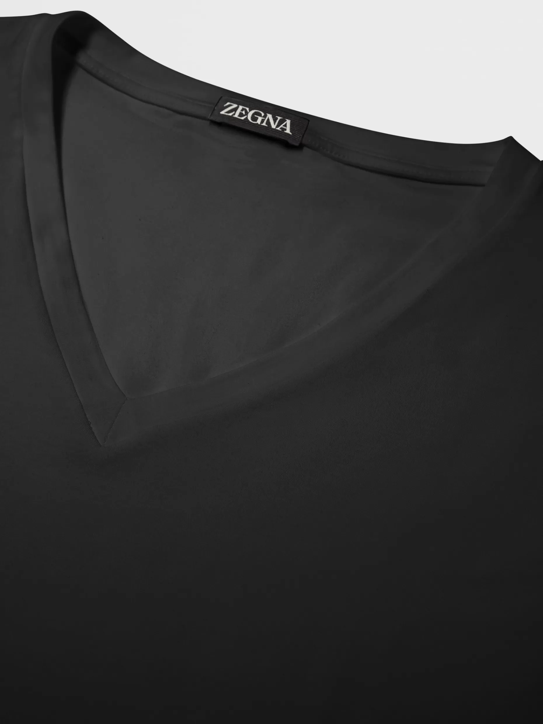 Men ZEGNA Cotton V-Neck T-Shirt