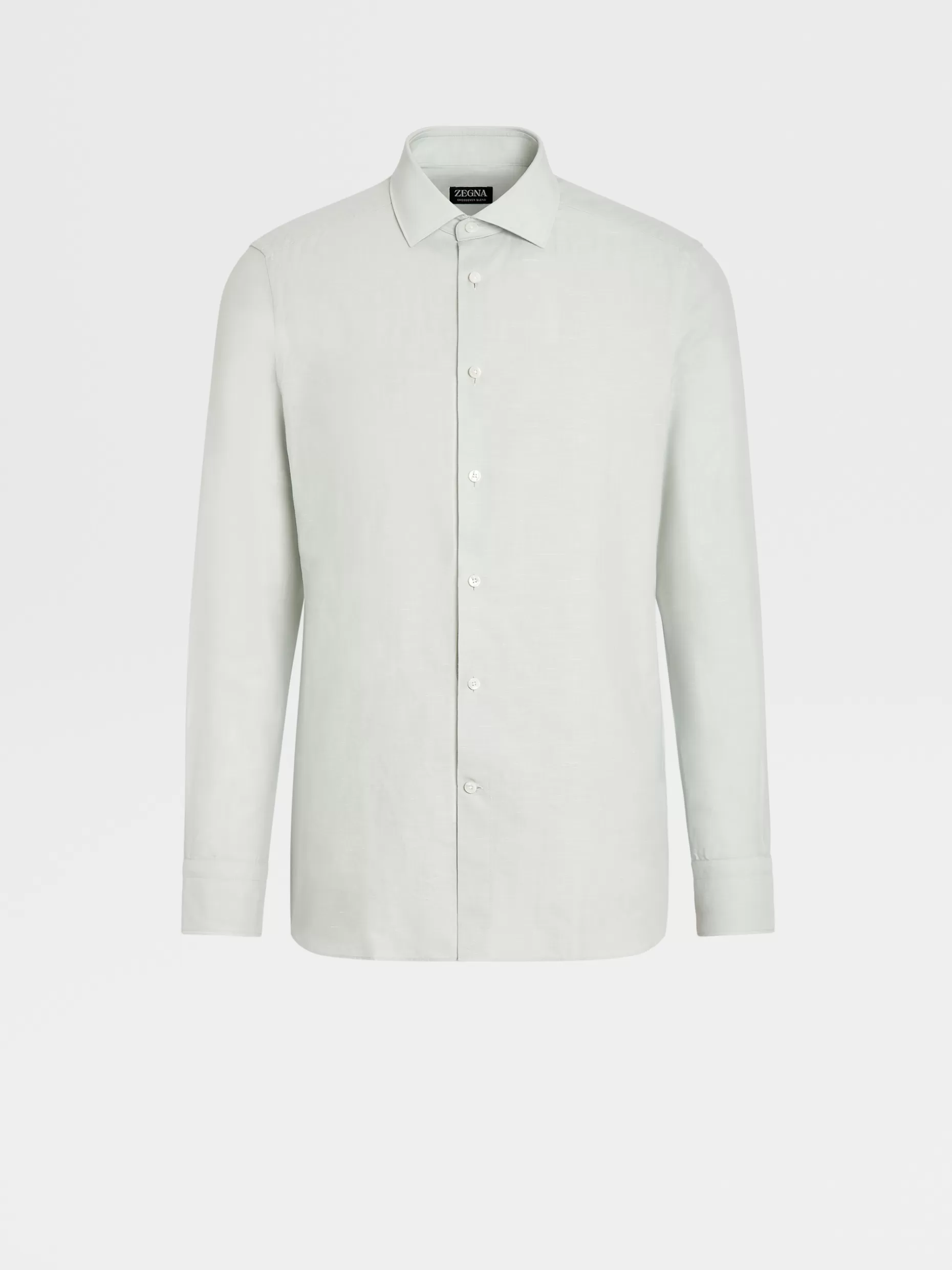 Men ZEGNA Crossover Blend Cotton Linen And Silk Long-Sleeve Tailoring Shirt