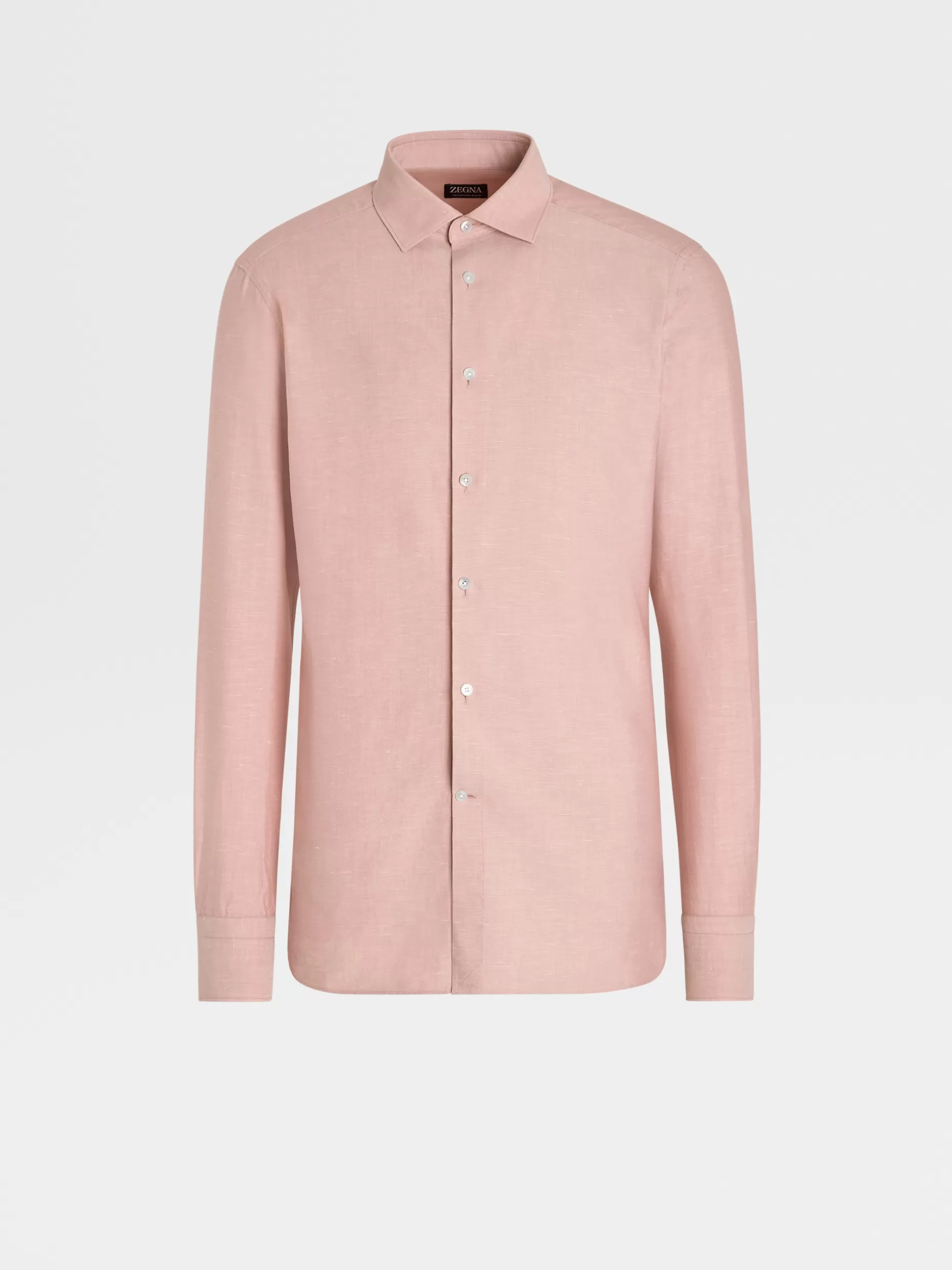 Men ZEGNA Crossover Blend Cotton Linen And Silk Long-Sleeve Tailoring Shirt