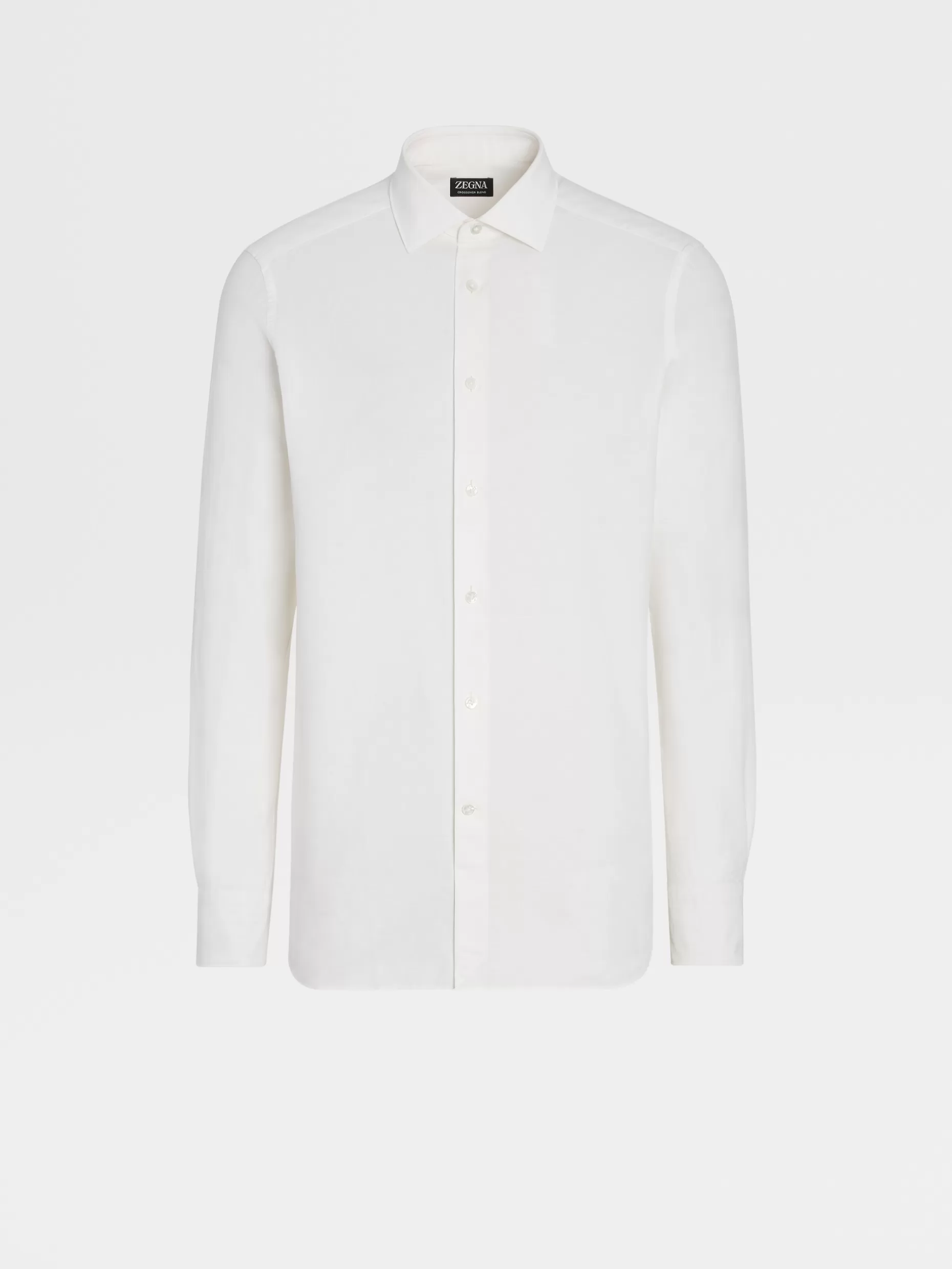Men ZEGNA Crossover Blend Cotton Linen And Silk Long-Sleeve Tailoring Shirt