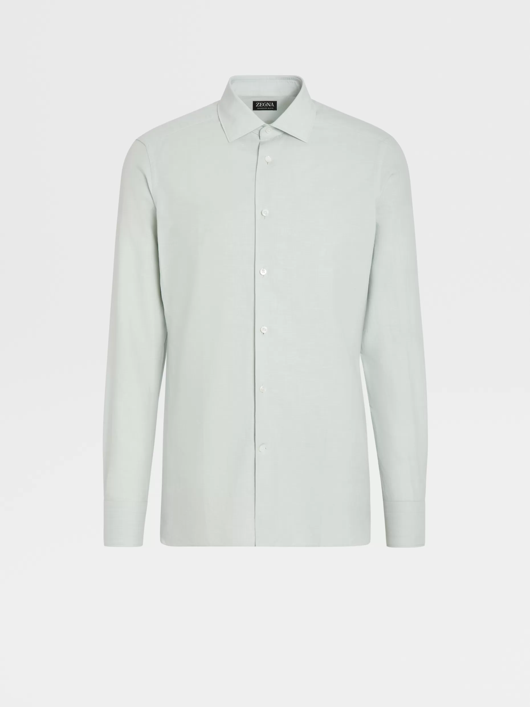 Men ZEGNA Crossover Blend Cotton Linen And Silk Long-Sleeve Tailoring Shirt