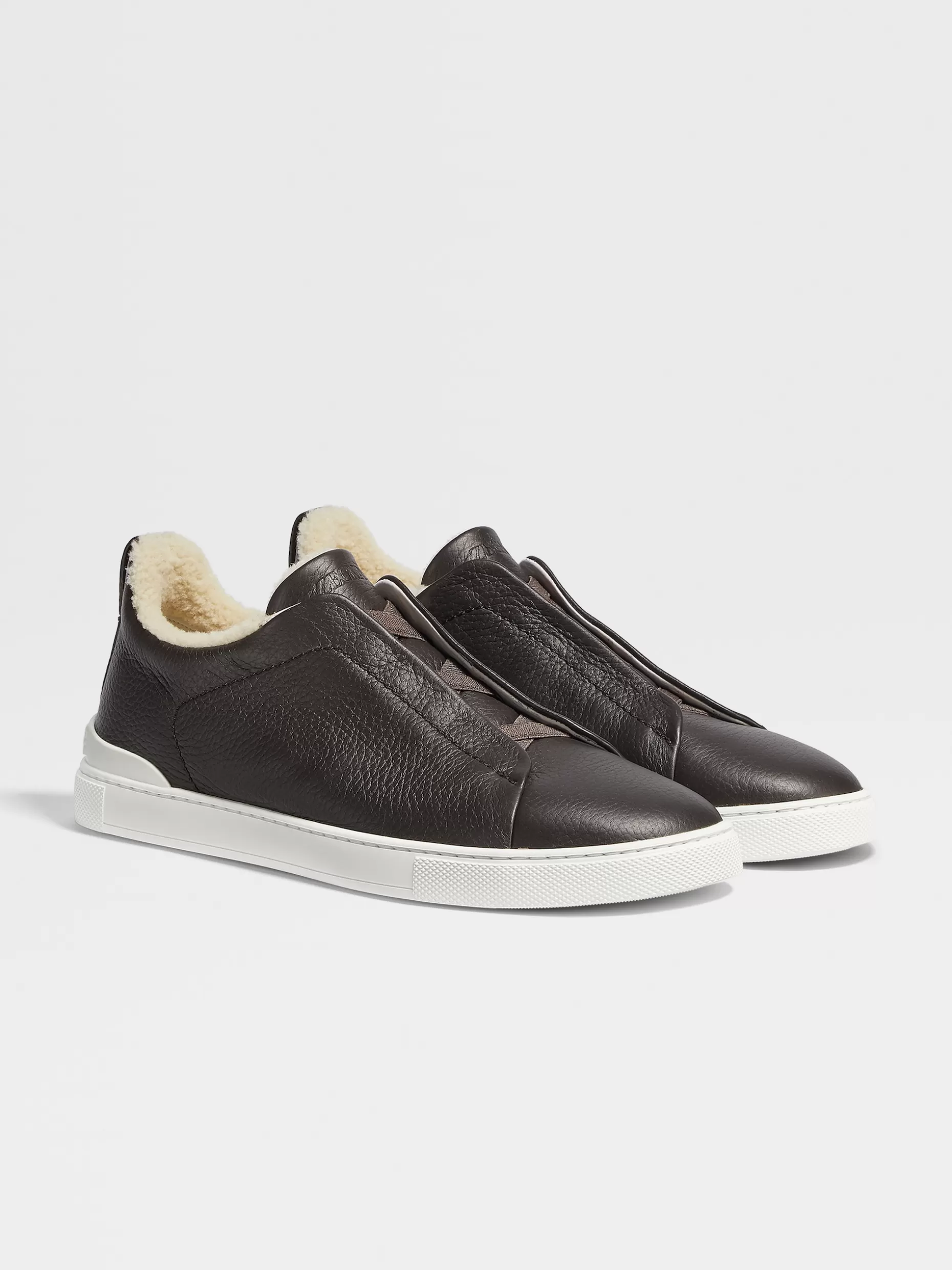 Men ZEGNA Deerskin Merino Lined Triple Stitch™ Low Top Sneakers