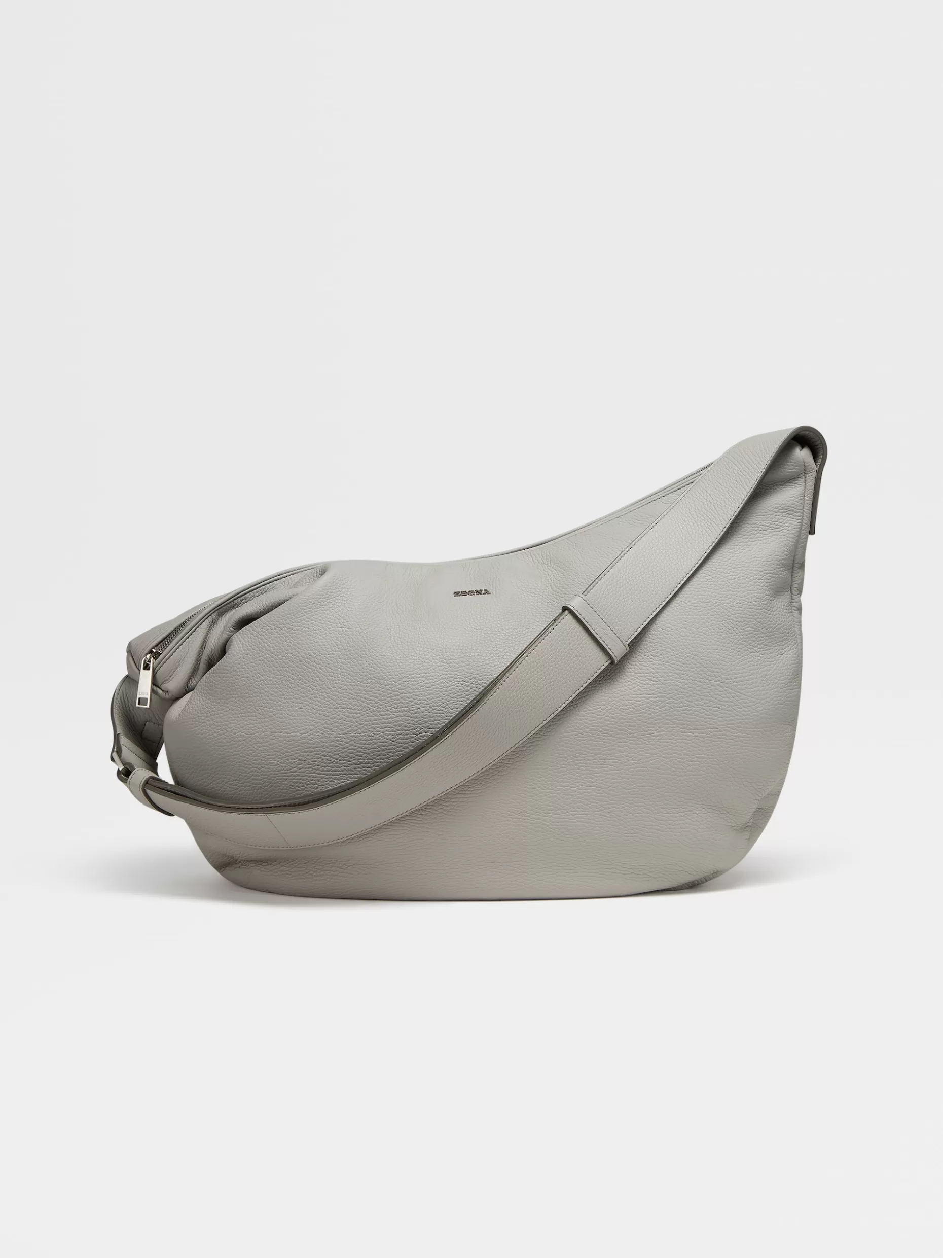 Men ZEGNA Deerskin Panorama Hobo Bag