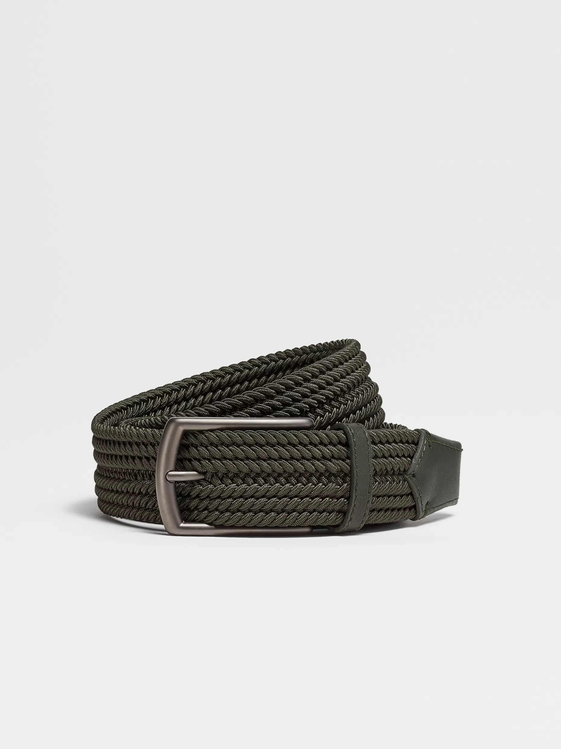 Men ZEGNA Elastic Rayon Braided Belt