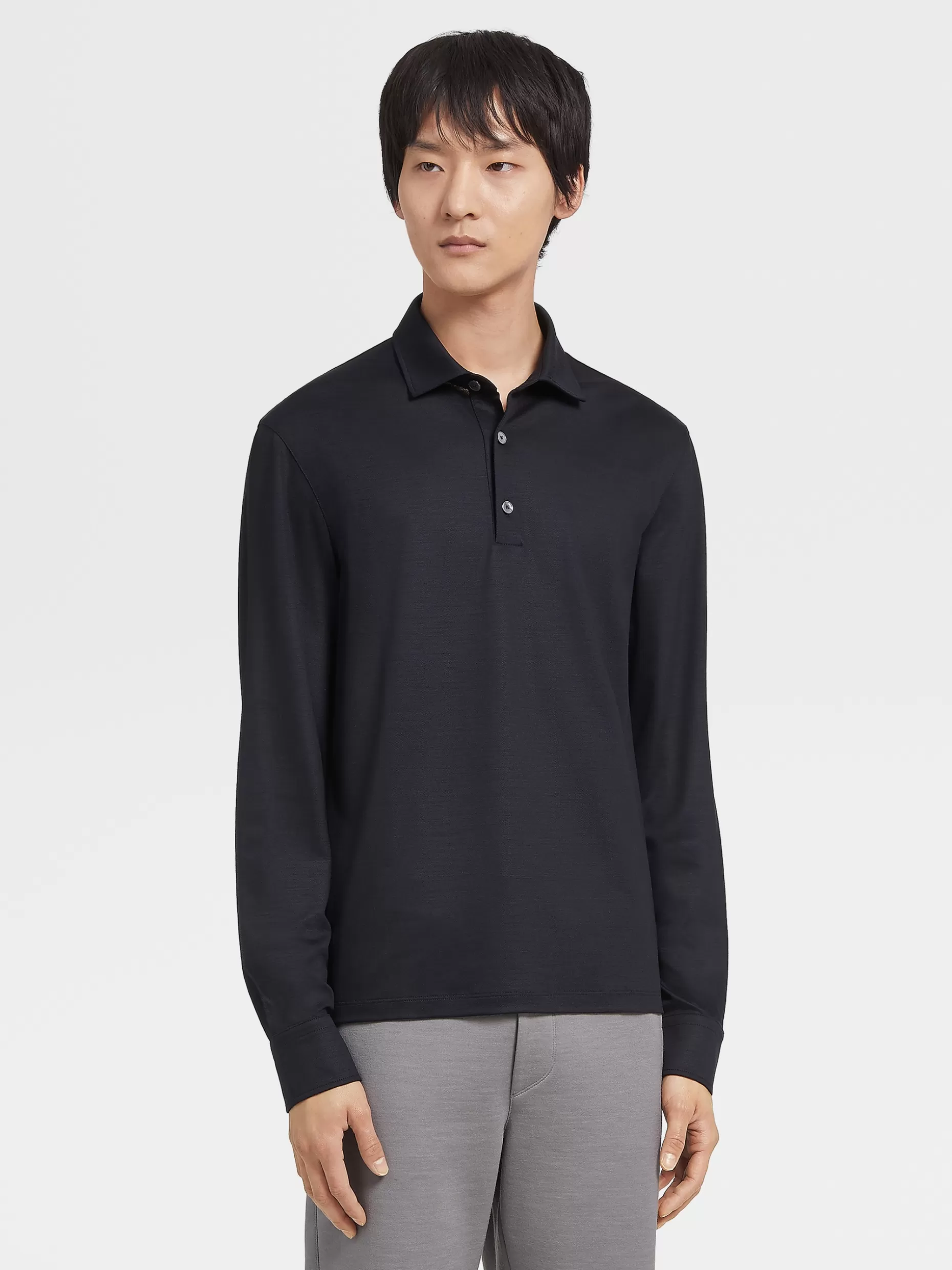 Men ZEGNA High Performance™ Long-Sleeve Polo