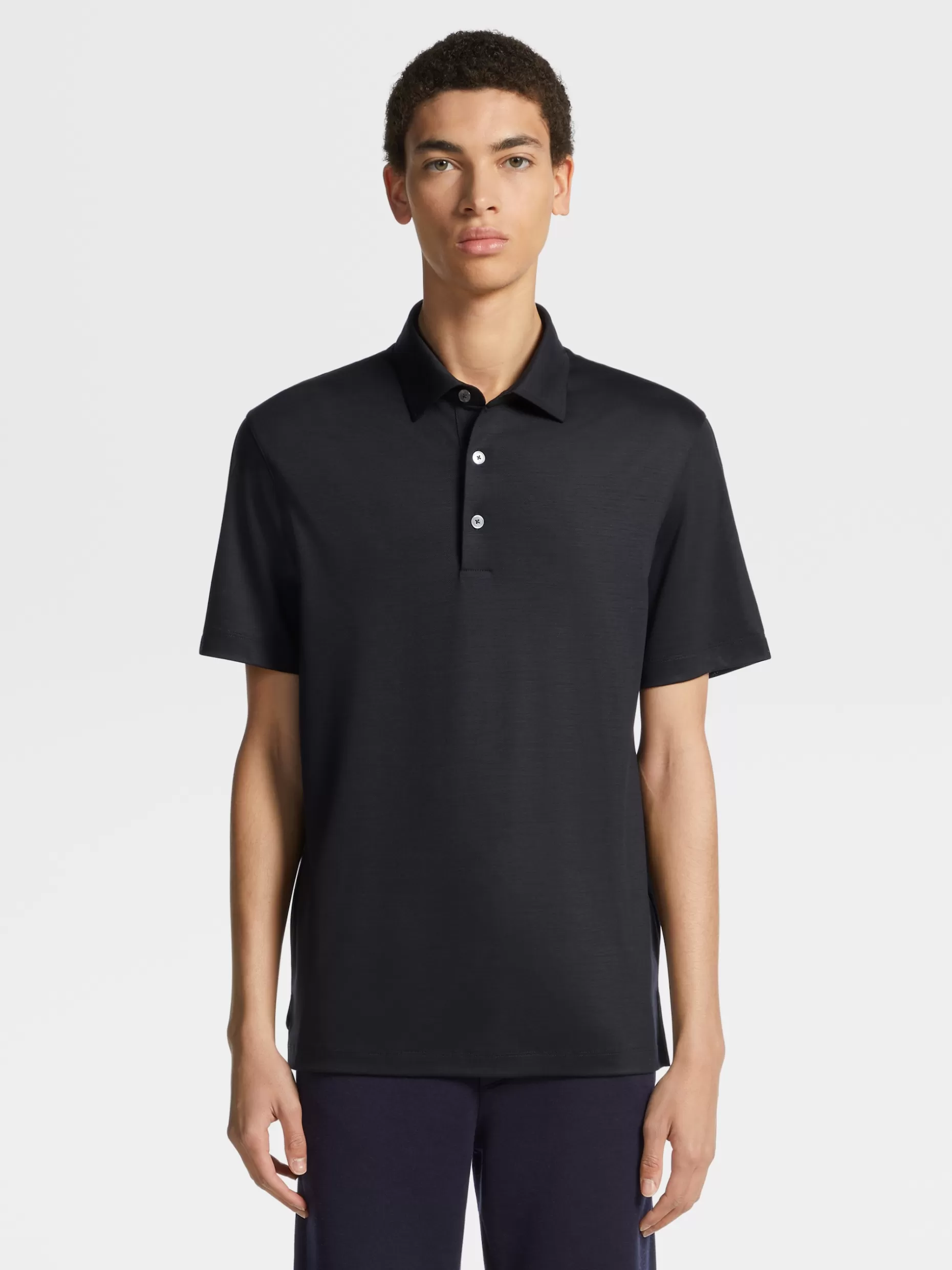 Men ZEGNA High Performance™ Wool Short-Sleeve Polo