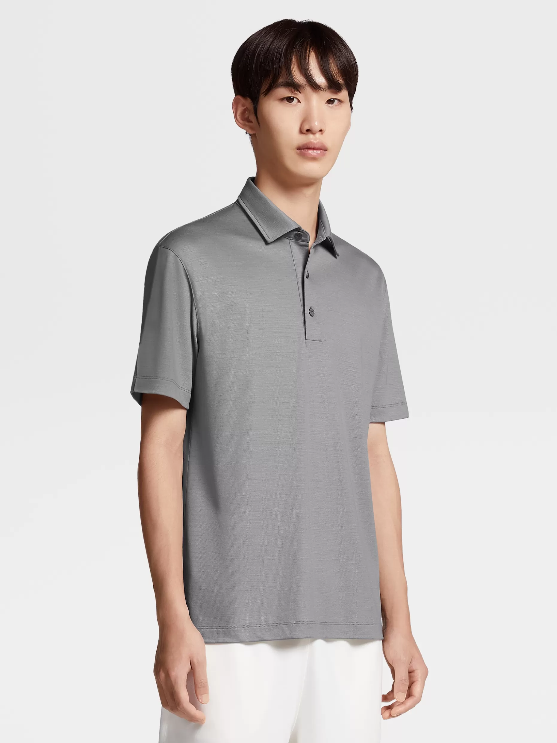 Men ZEGNA High Performance™ Wool Short-Sleeve Polo