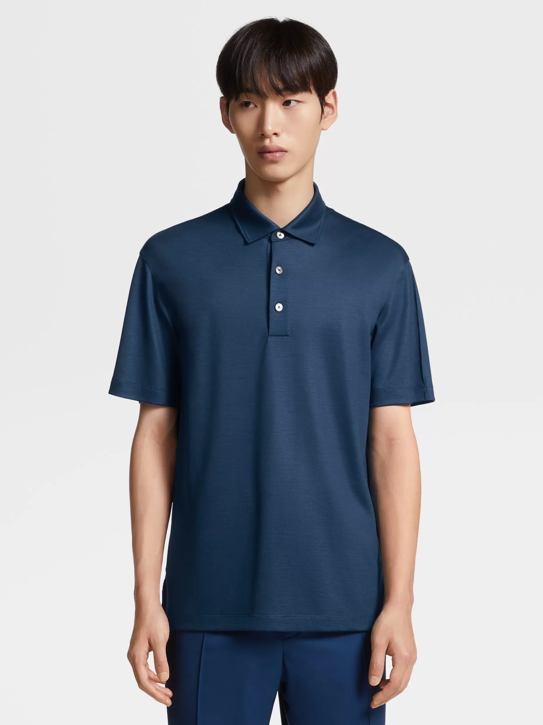 Men ZEGNA High Performance™ Wool Short-Sleeve Polo