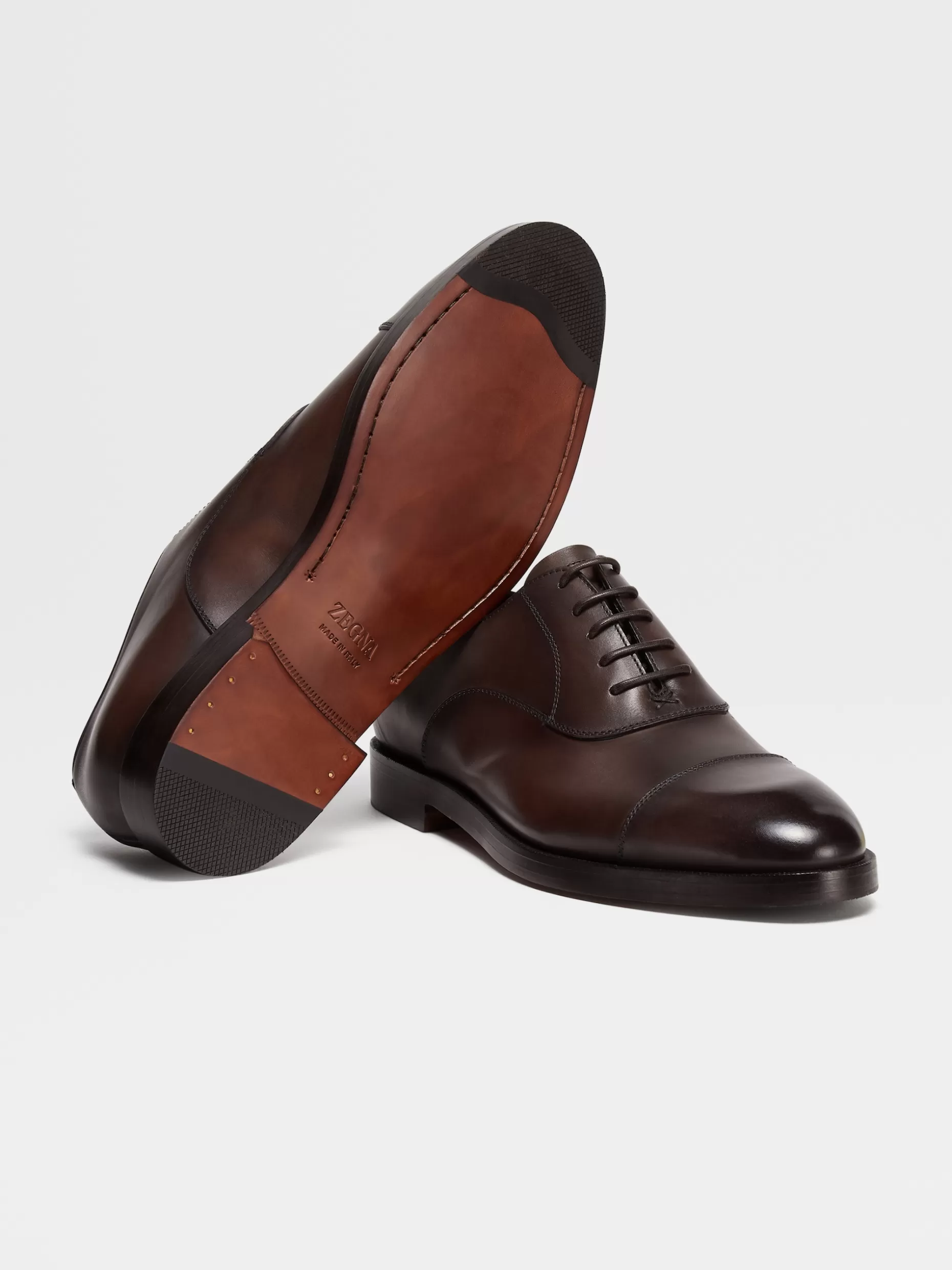 Men ZEGNA Leather Torino Oxford Shoes