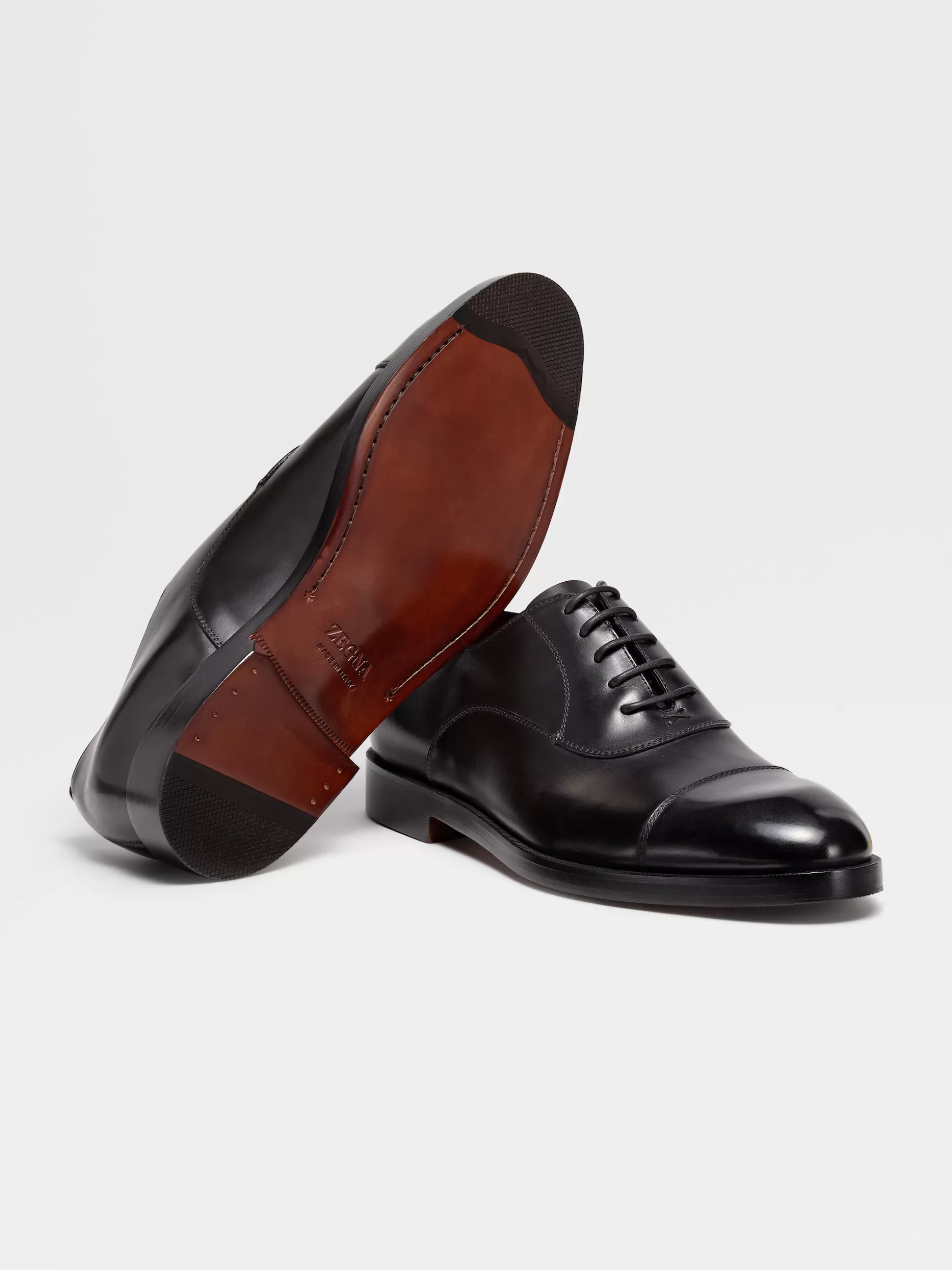 Men ZEGNA Leather Torino Oxford Shoes