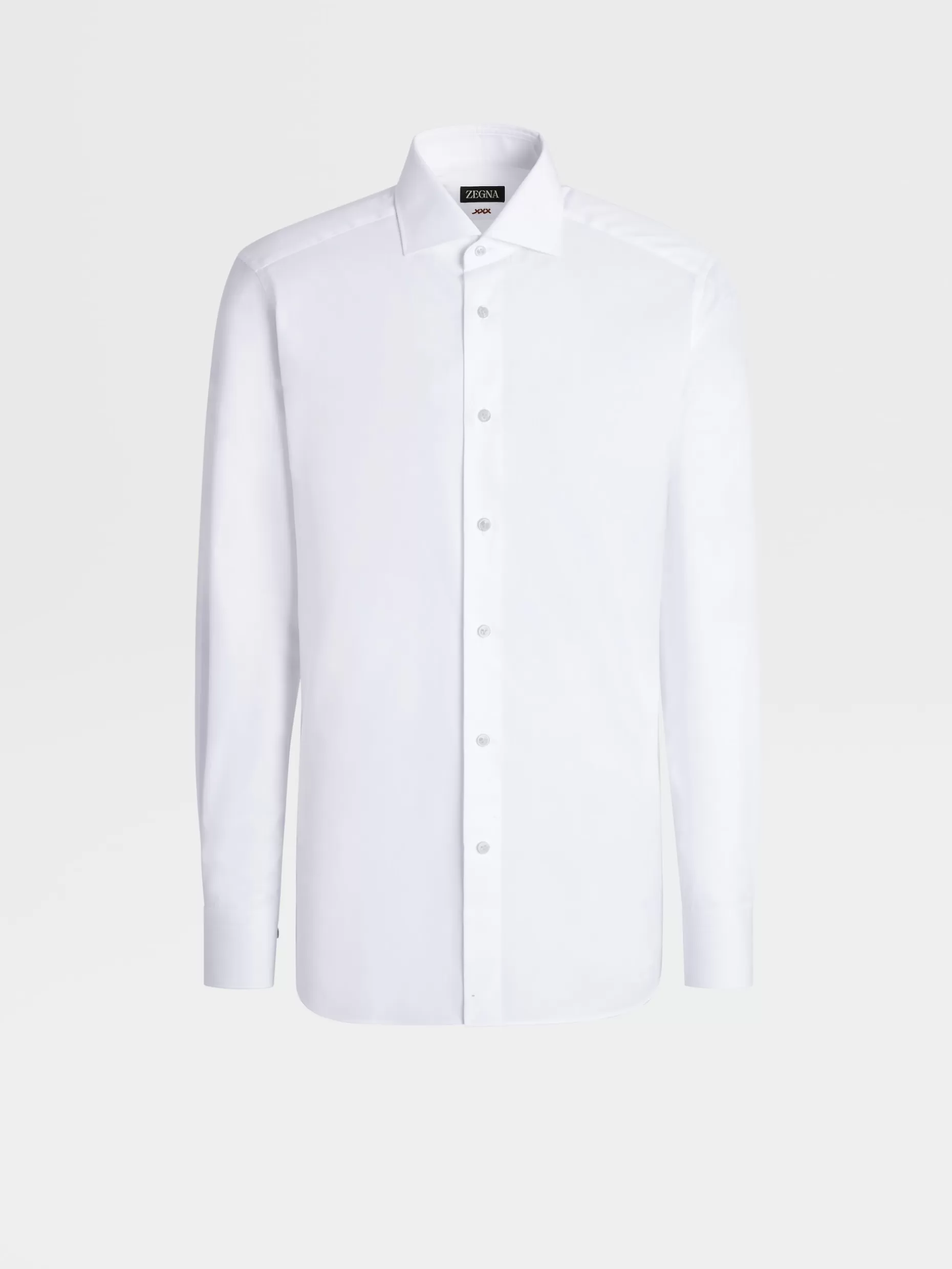 Men ZEGNA Micro Herringbone Cotton Long-Sleeve Tailoring Shirt