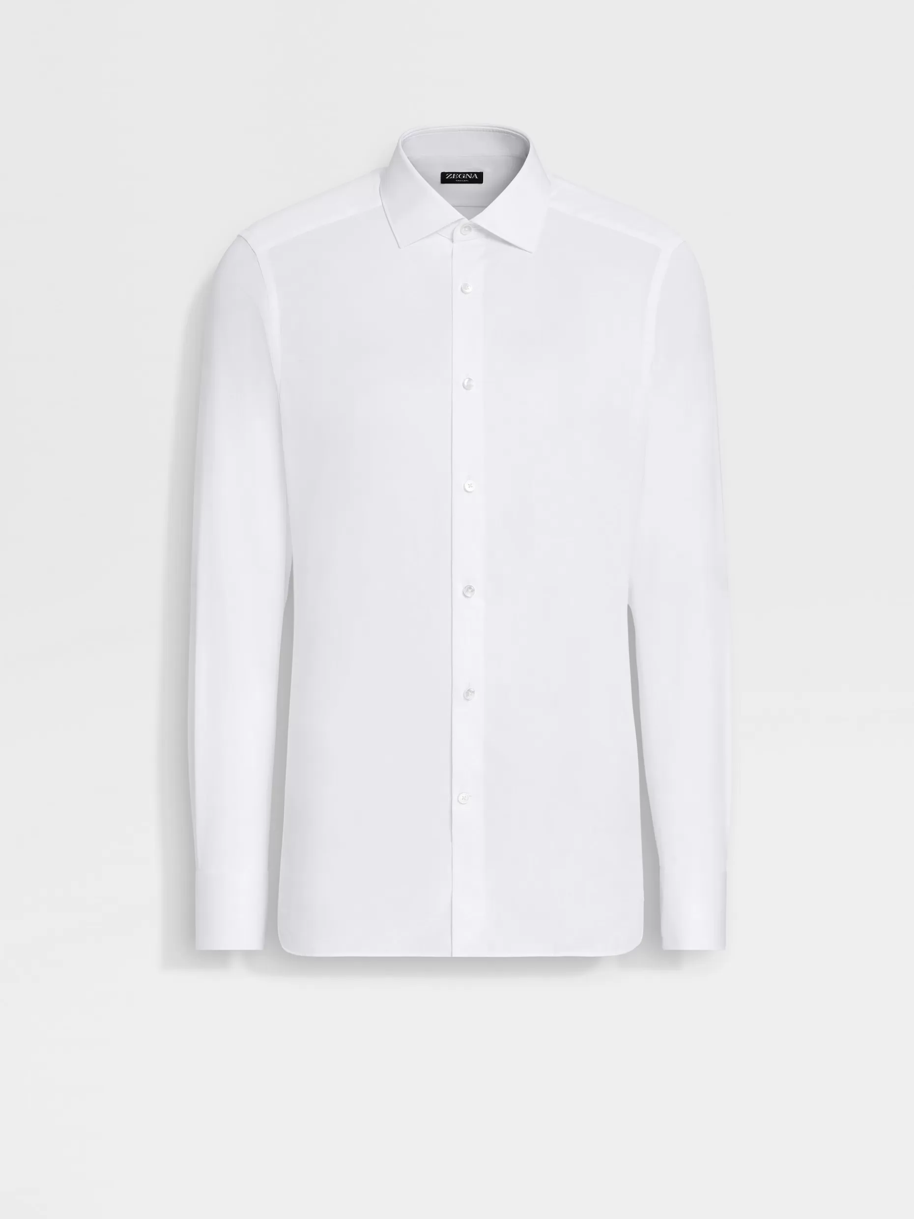 Men ZEGNA Micro Striped Trecapi Cotton Tailoring Long-Sleeve Shirt