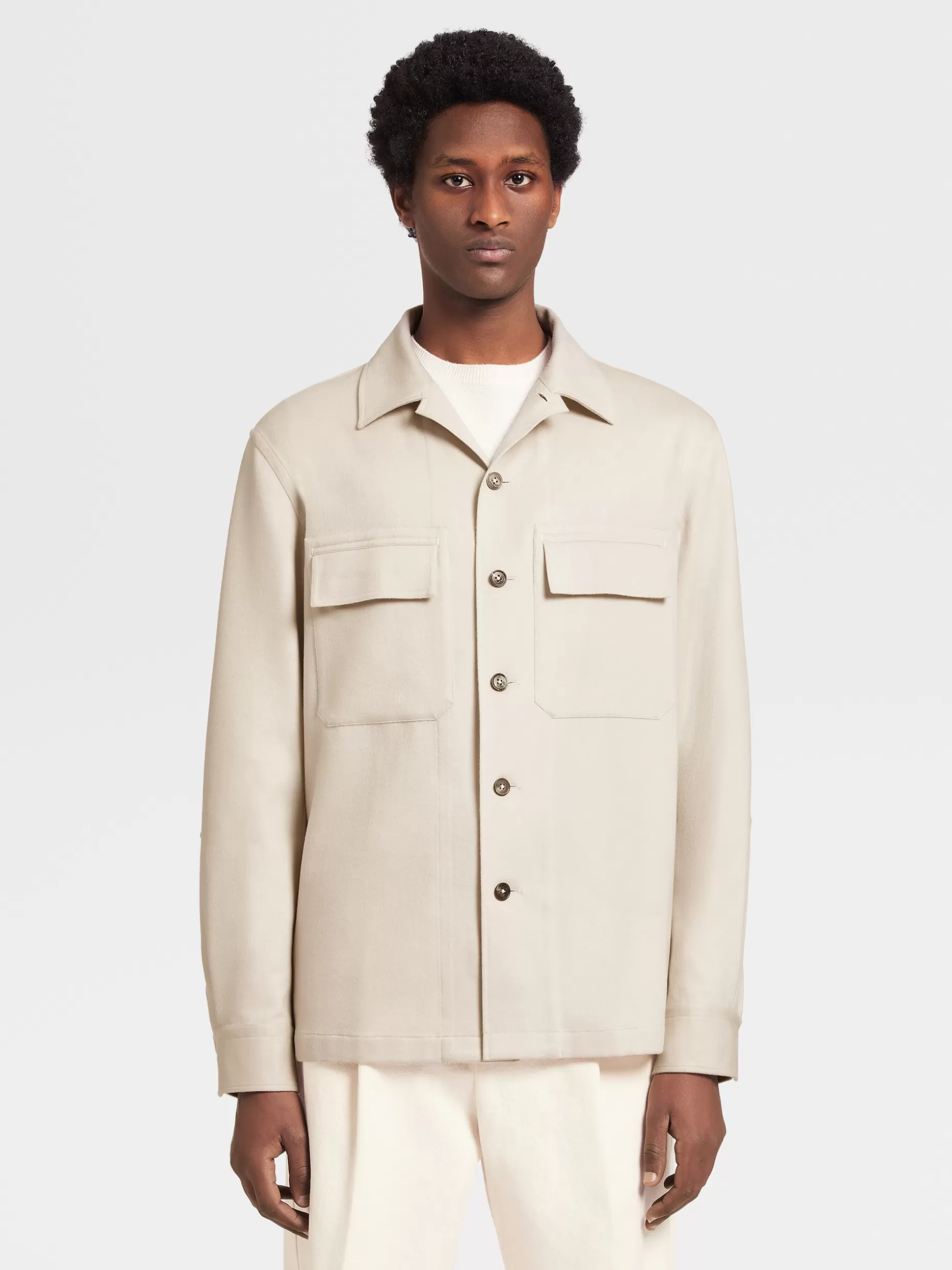 Men ZEGNA Off-White Oasi Cashmere Overshirt