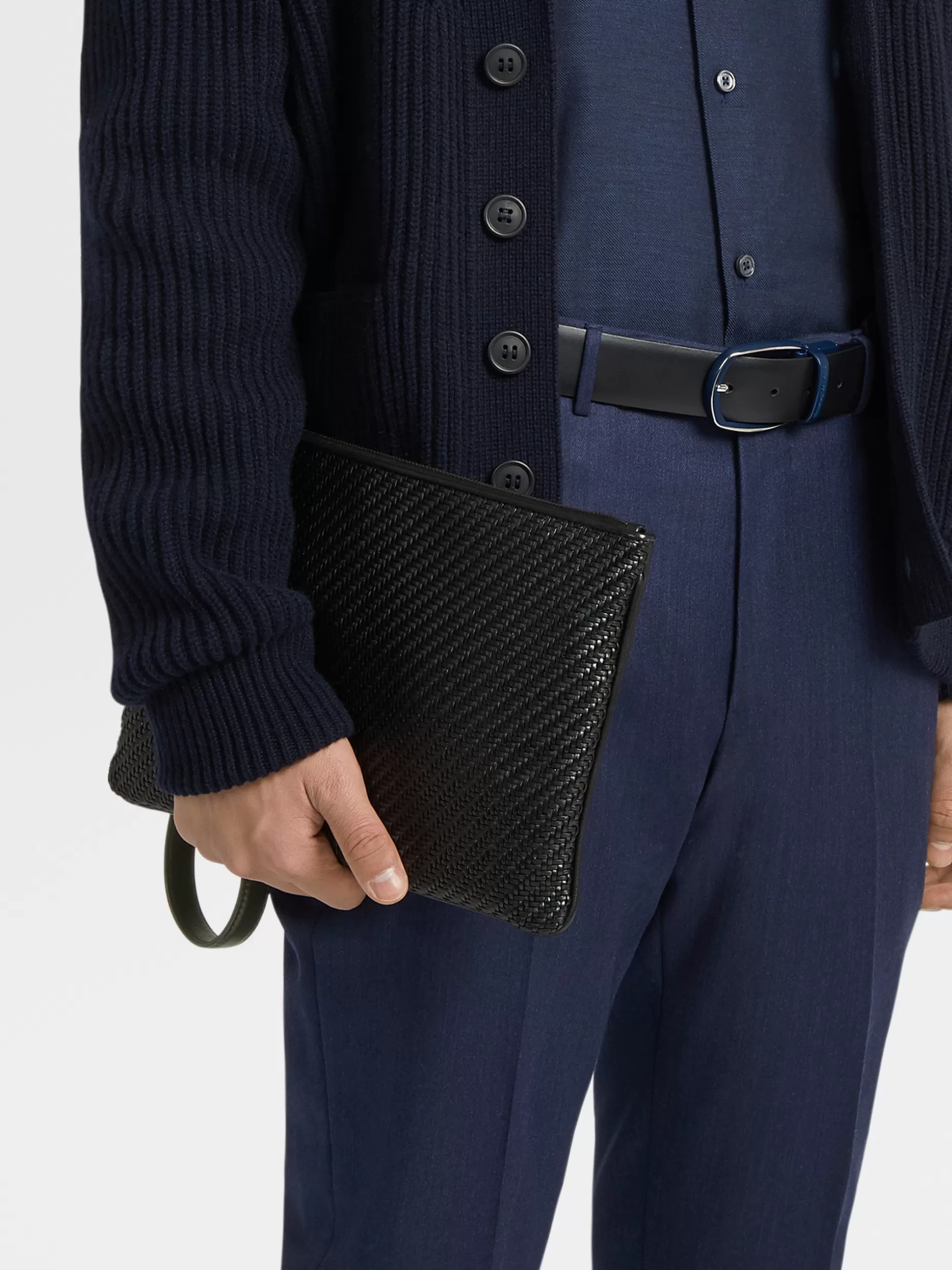 Men ZEGNA Pelletessuta™ Flat Zip Pouch