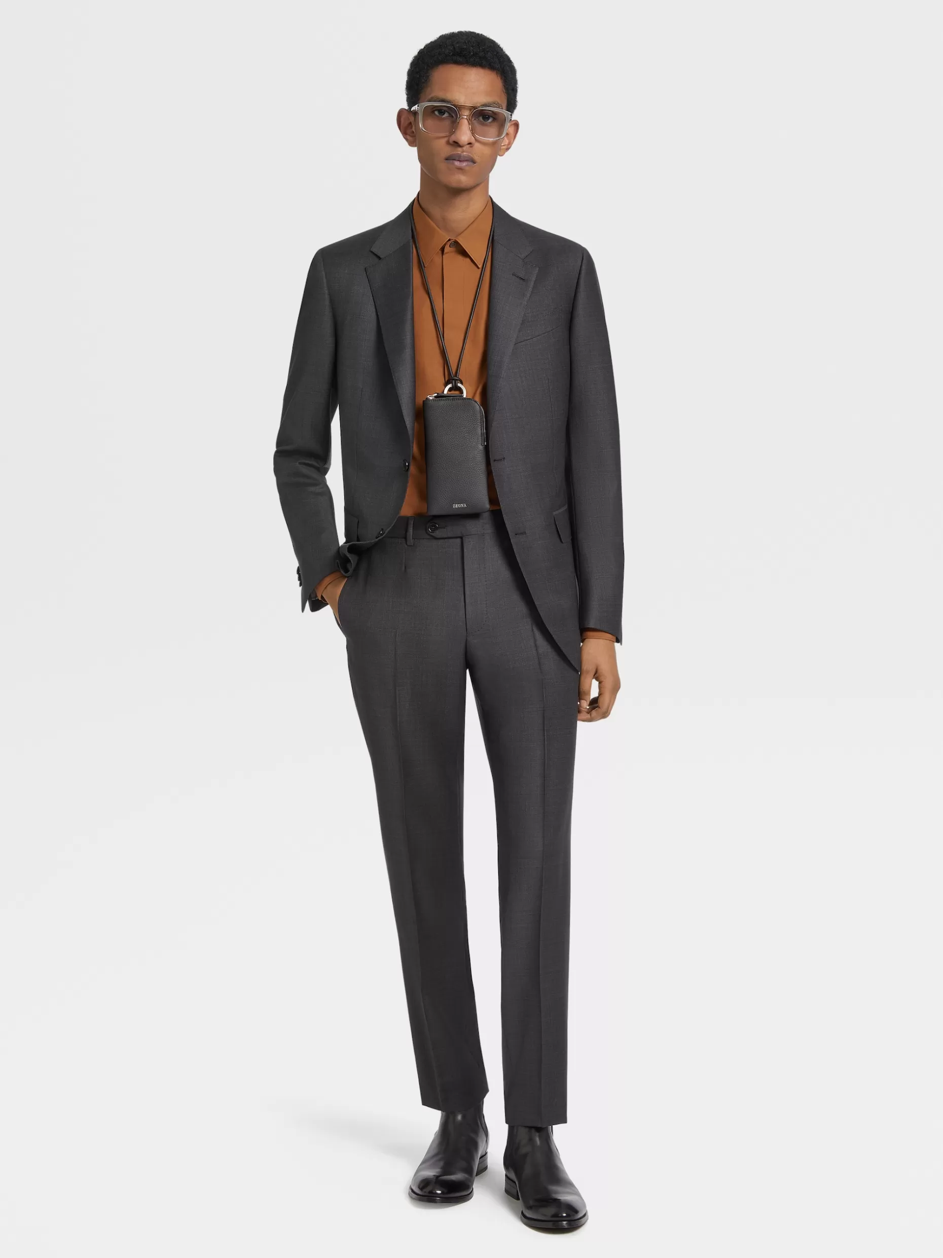 Men ZEGNA Pinpoint Trofeo™ Wool Suit