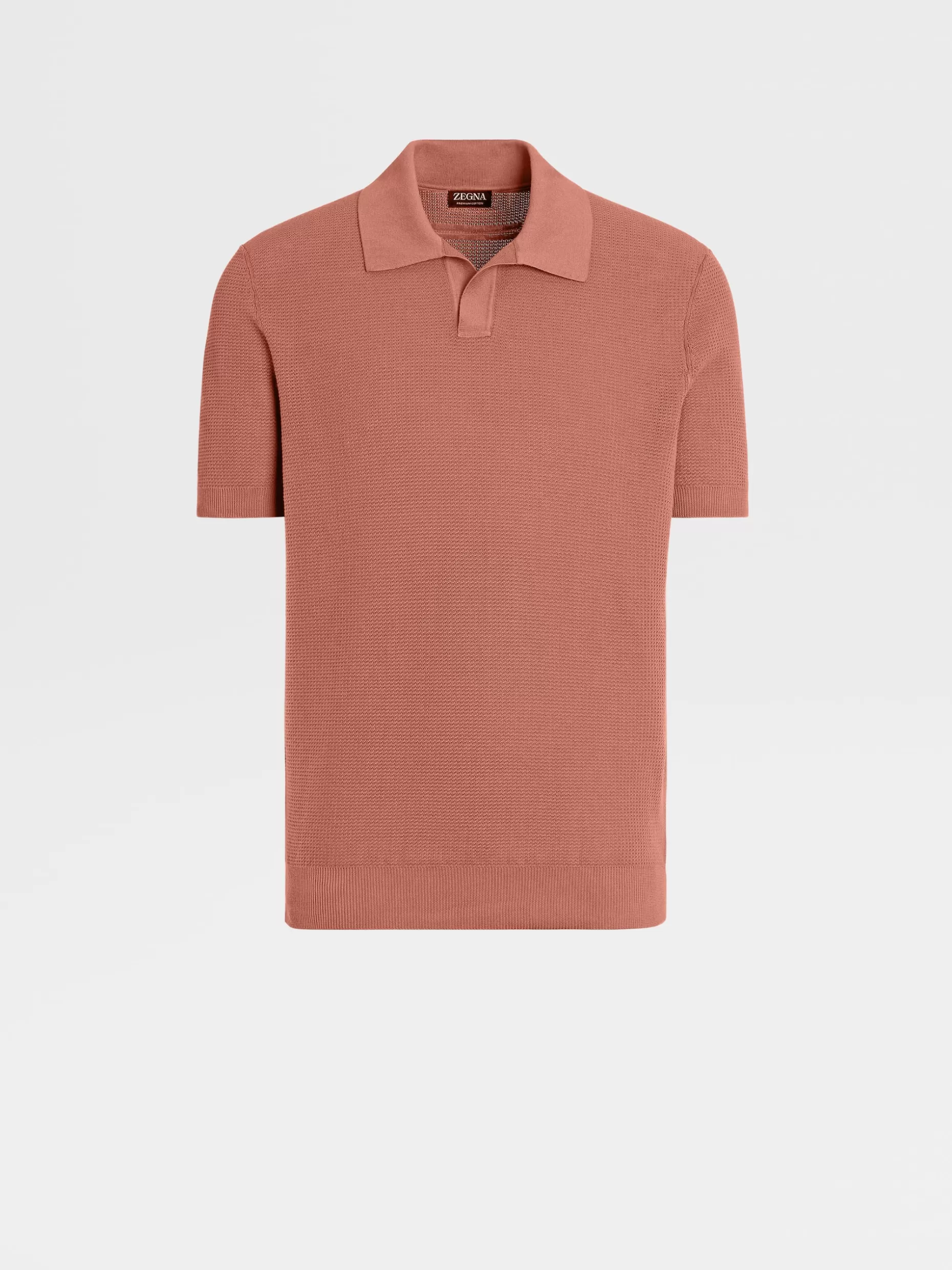 Men ZEGNA Premium Cotton Jacquard Short-Sleeve Knit Polo