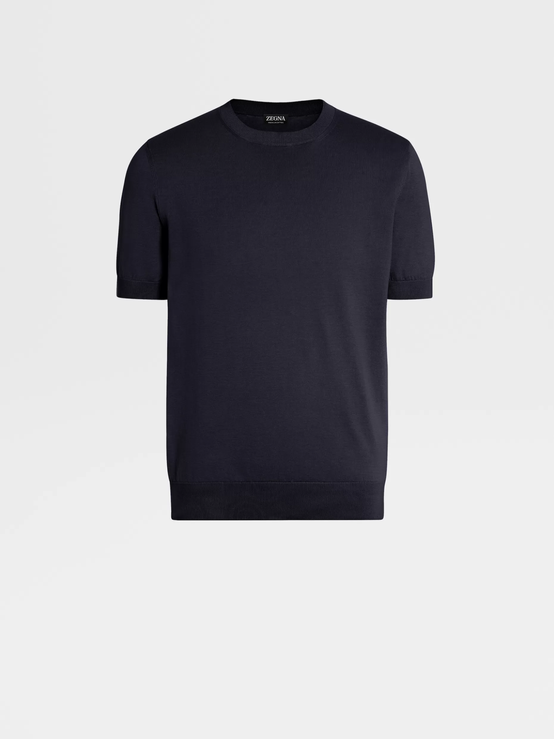 Men ZEGNA Premium Cotton Short-Sleeve Knit T-Shirt