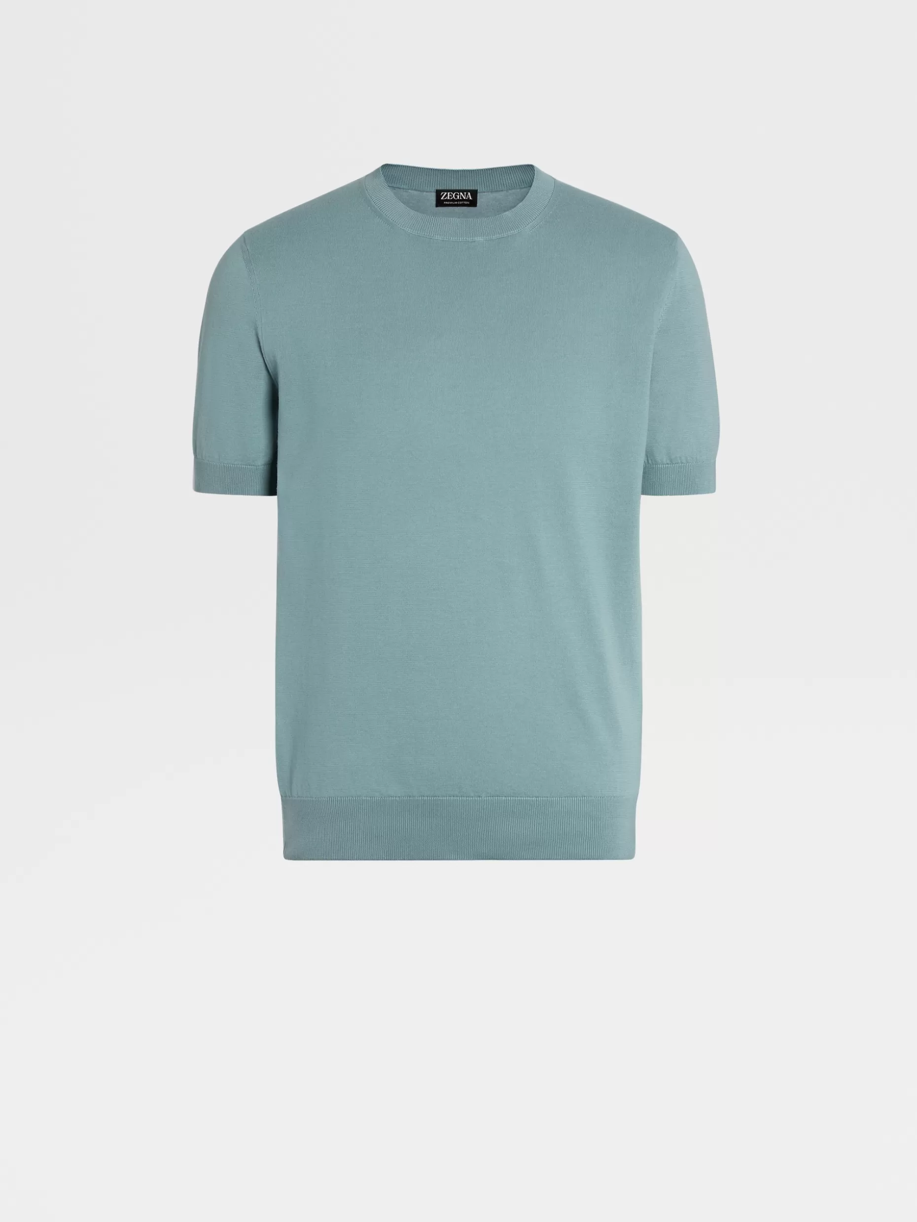 Men ZEGNA Premium Cotton Short-Sleeve Knit T-Shirt