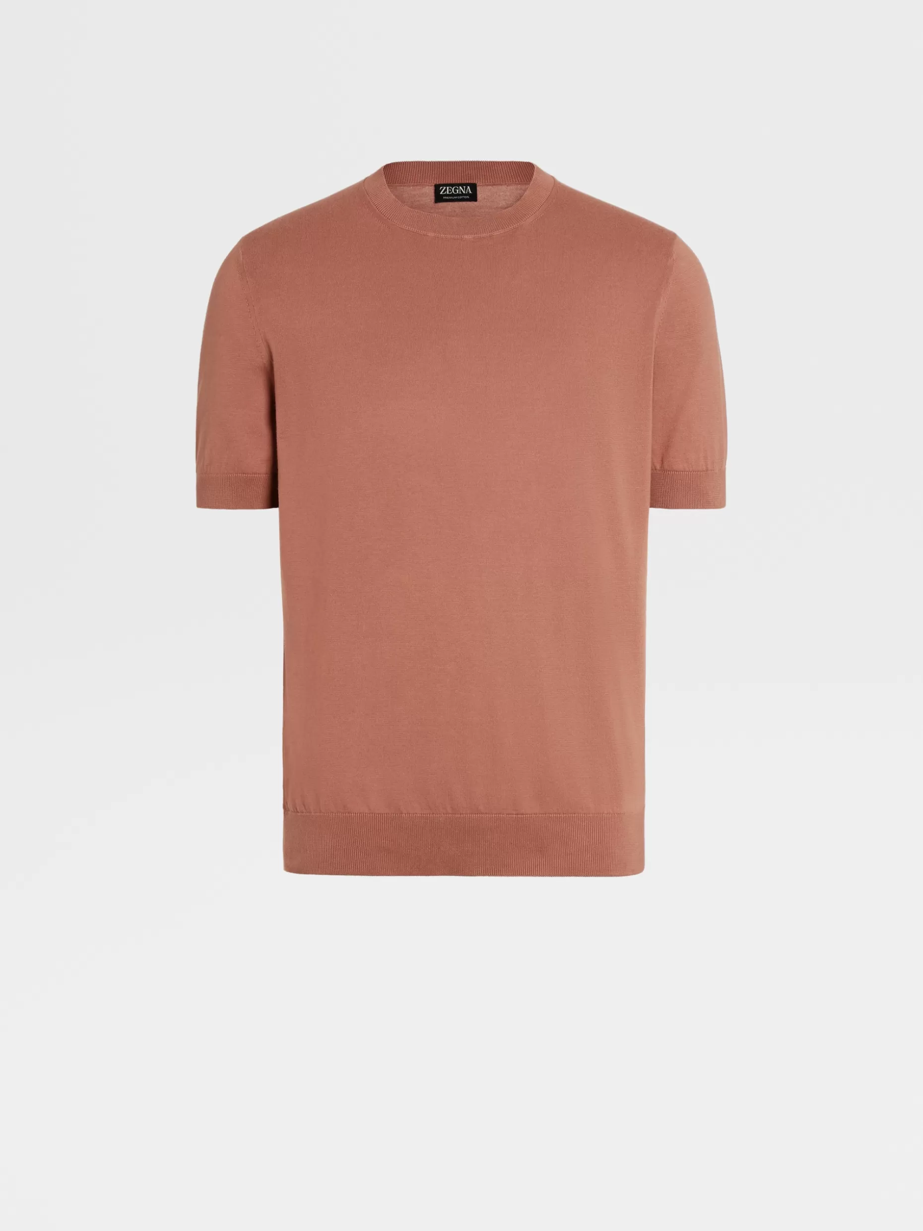 Men ZEGNA Premium Cotton Short-Sleeve Knit T-Shirt