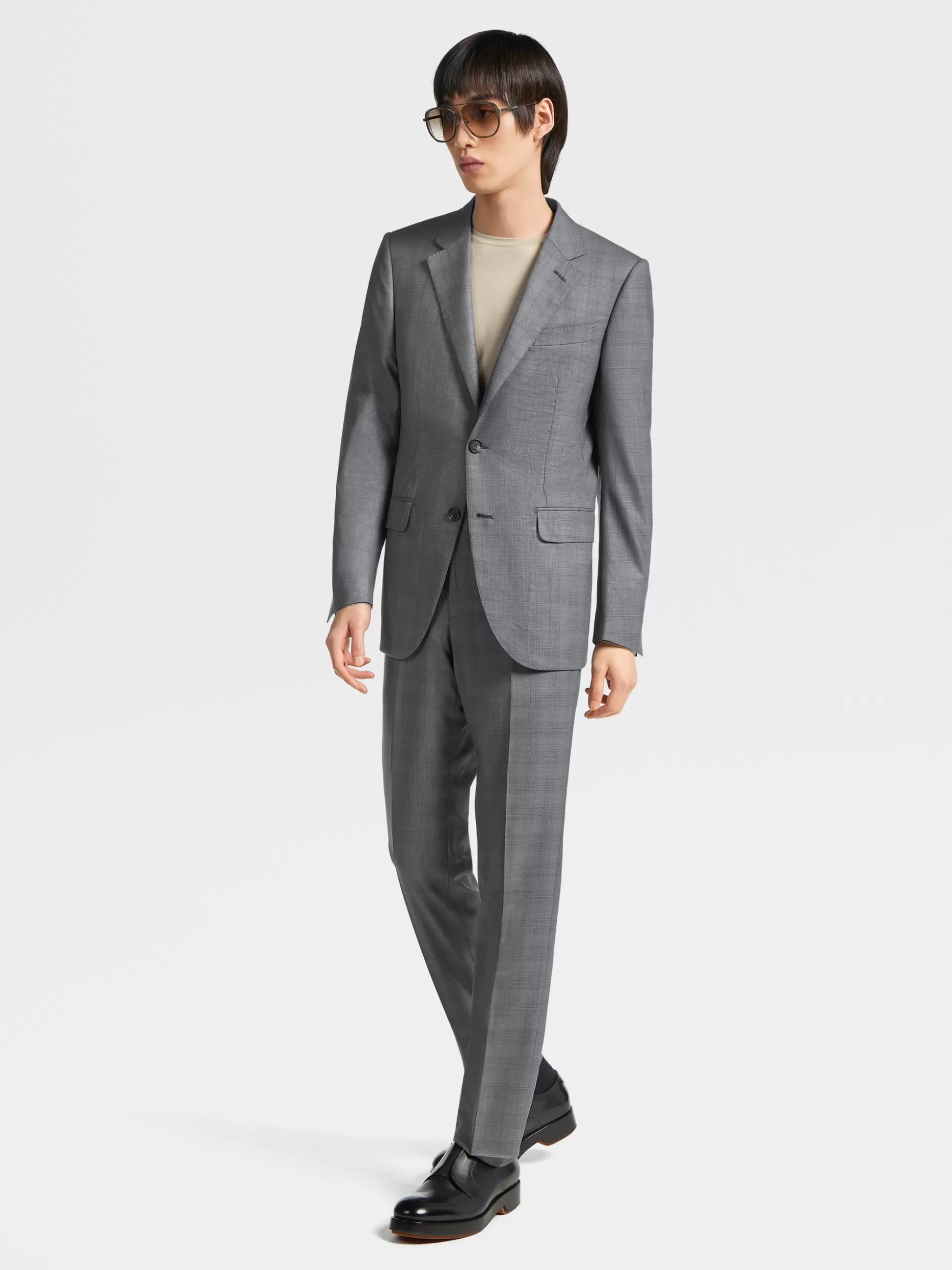 Men ZEGNA Prince Of Wales Centoventimila Wool Suit